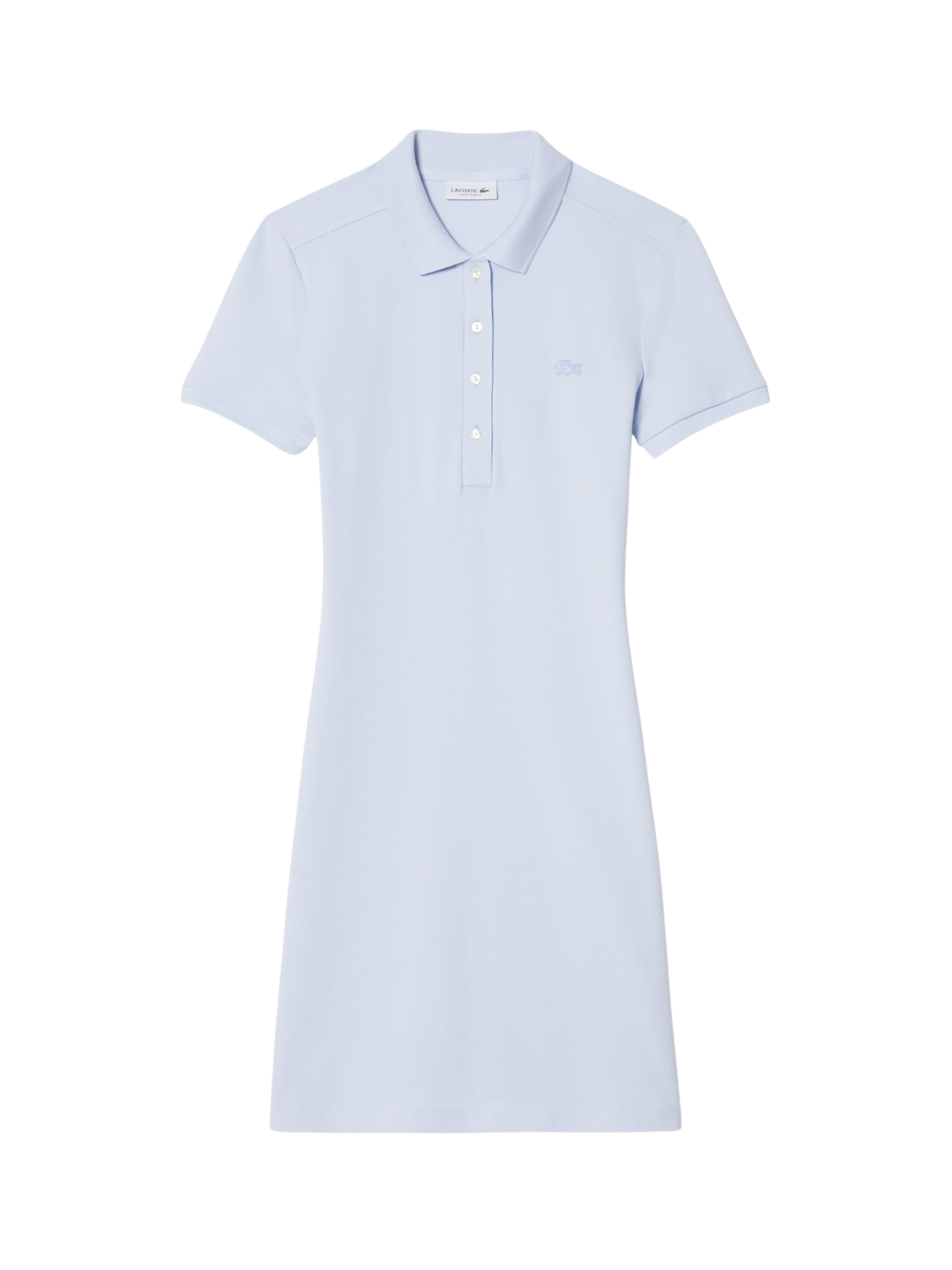 LACOSTE WOMEN Slim Fit Stretch Piqué Polo Dress Light Blue