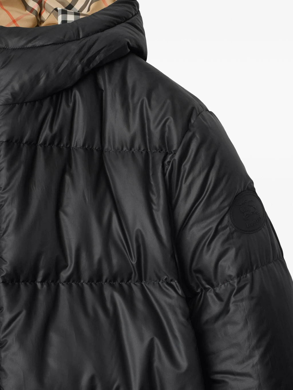 BURBERRY Reversible Check Puffer Jacket Sand/Black