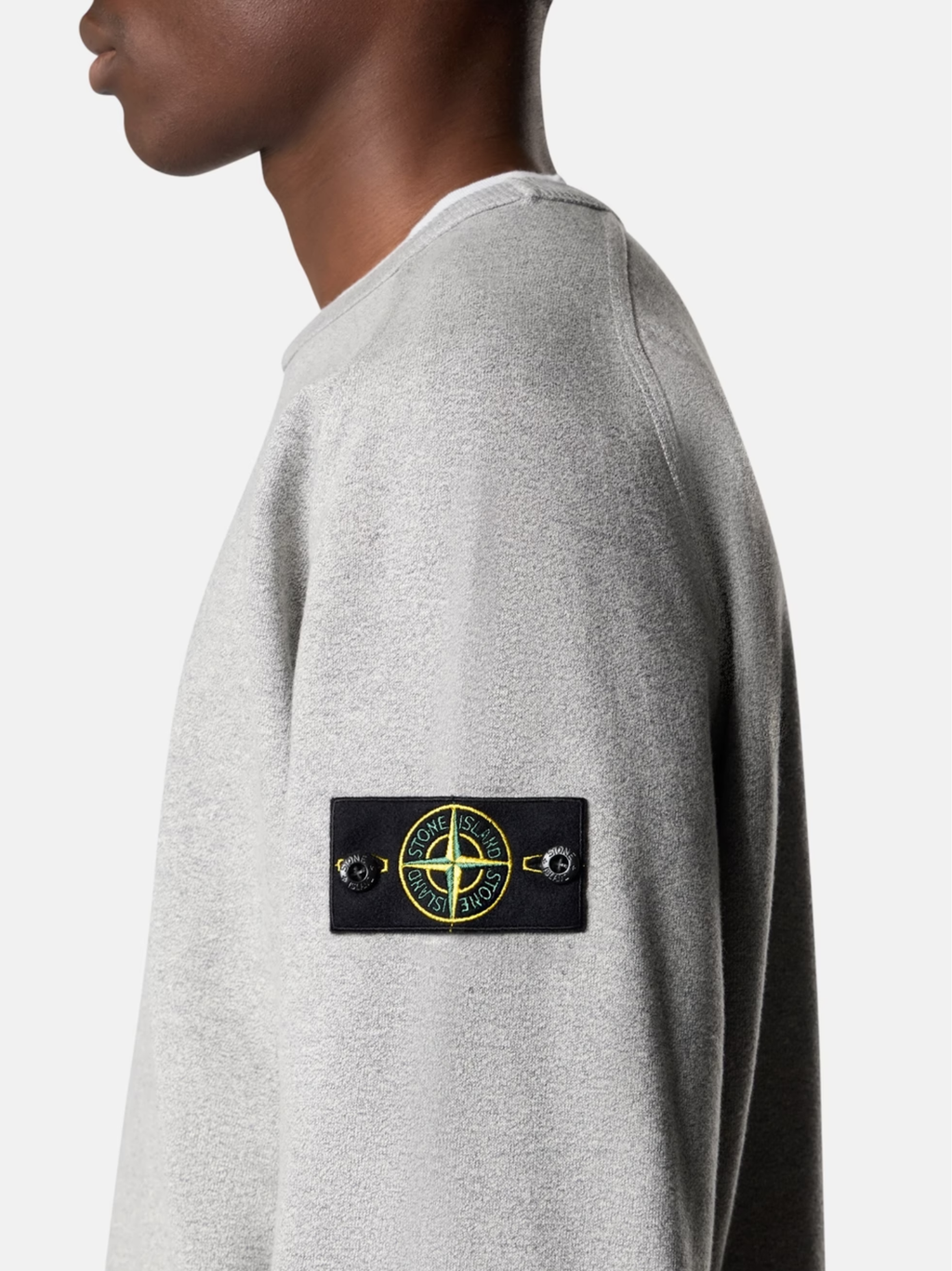 STONE ISLAND Mélange Fleece Oversized-fit Crewneck Sweatshirt Dust Grey