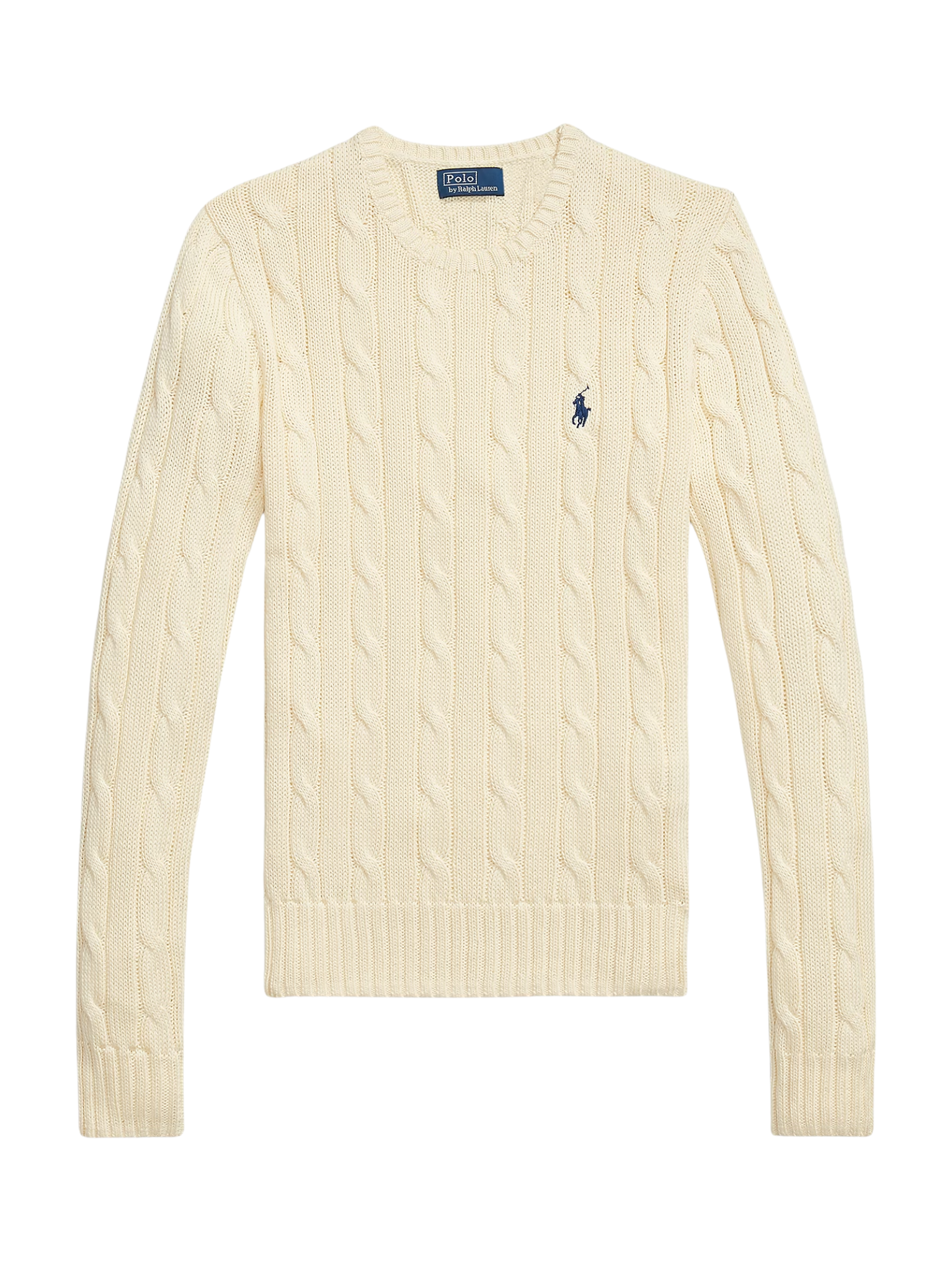 RALPH LAUREN WOMEN Cable-Knit Cotton Crewneck Jumper Cream