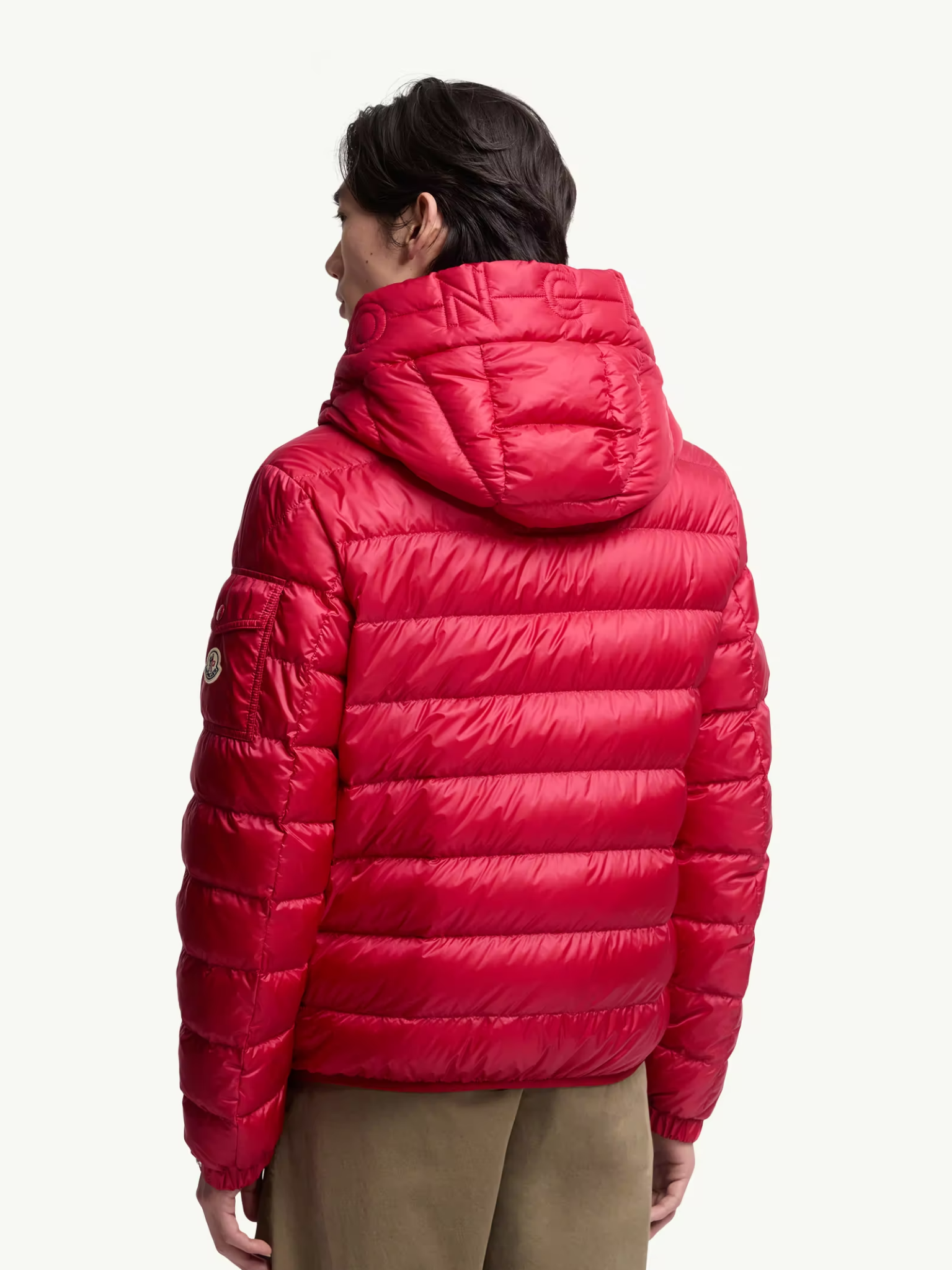 MONCLER Najan Hooded Short Down Jacket Red