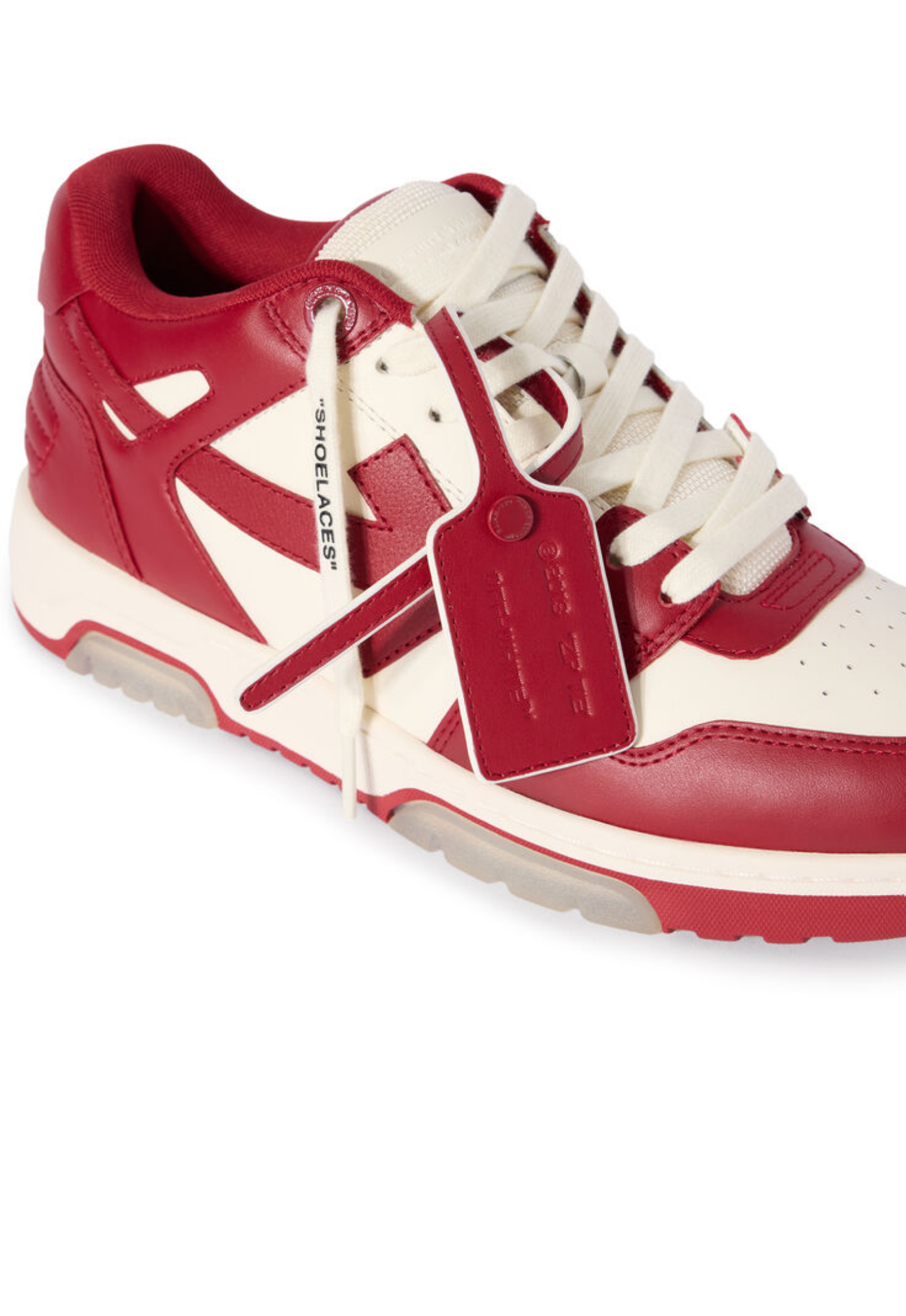 OFF WHITE MENS Out Of Office Sneakers Off White/Coral Red
