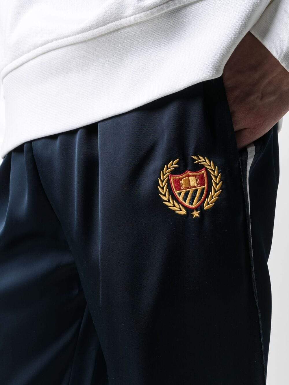 BEL-AIR ATHLETICS Logo Embroidered Track Pants Navy