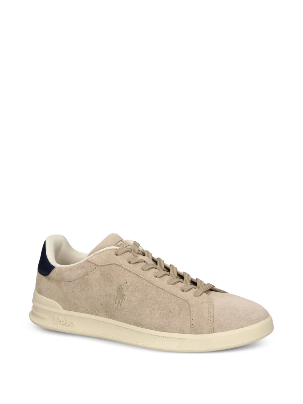 RALPH LAUREN Heritage Court II Suede Sneakers Milkshake/Navy