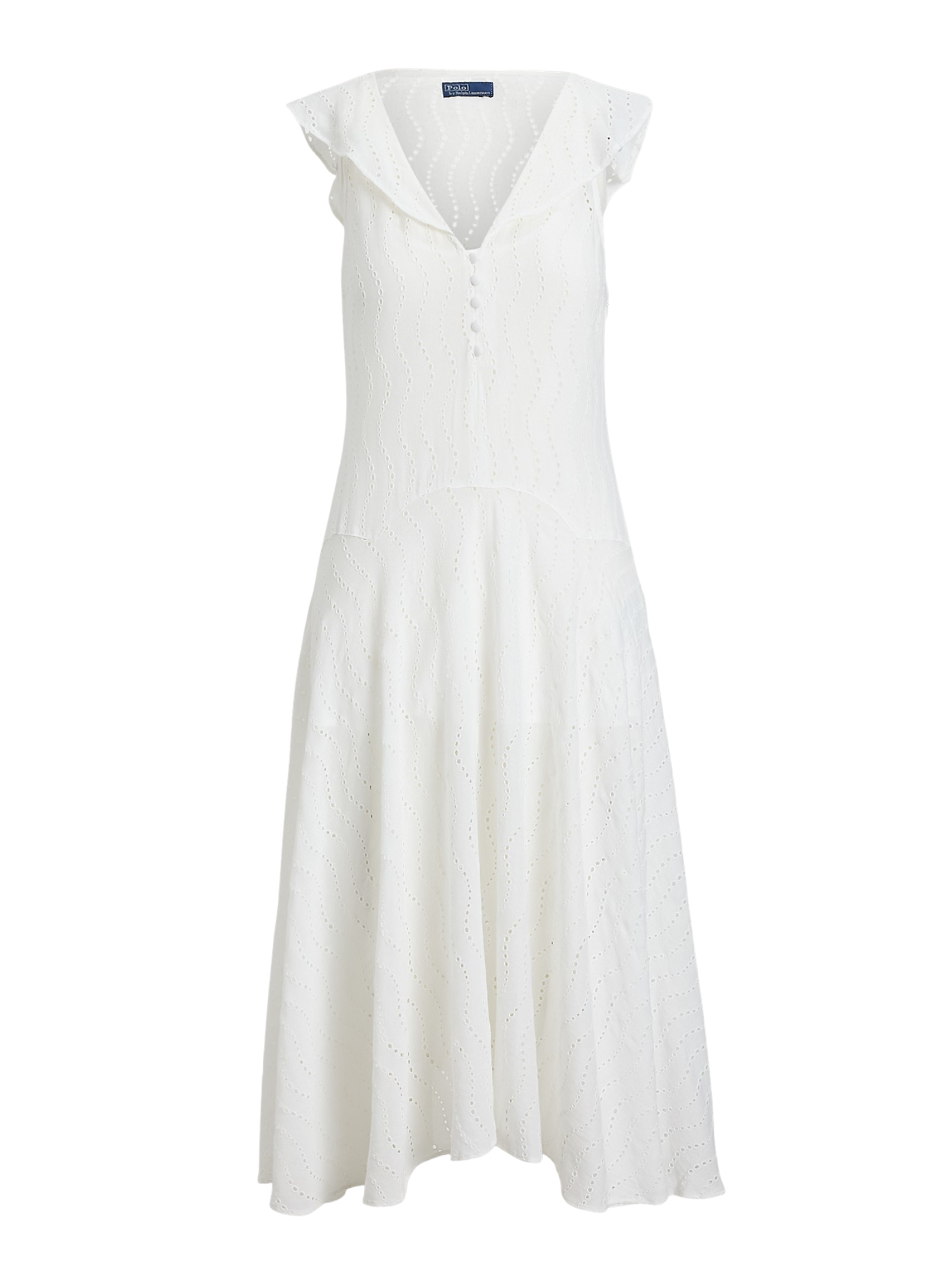 RALPH LAUREN WOMEN Eyelet Gauze Dress White