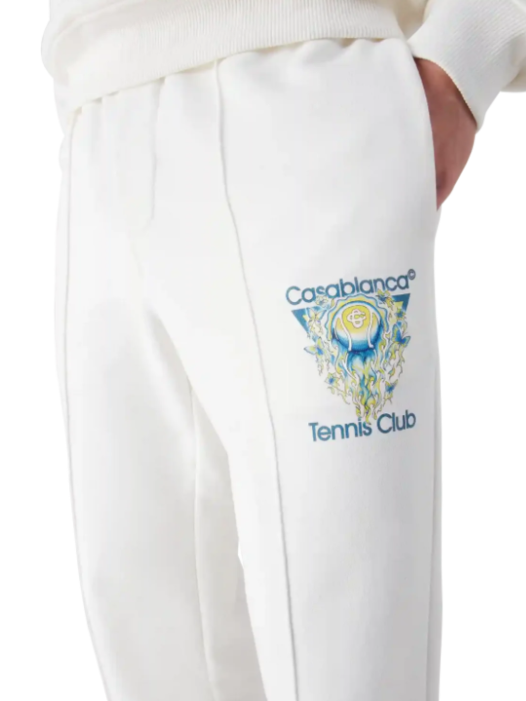 CASABLANCA Tennis Club Icon Pintuck Joggers White