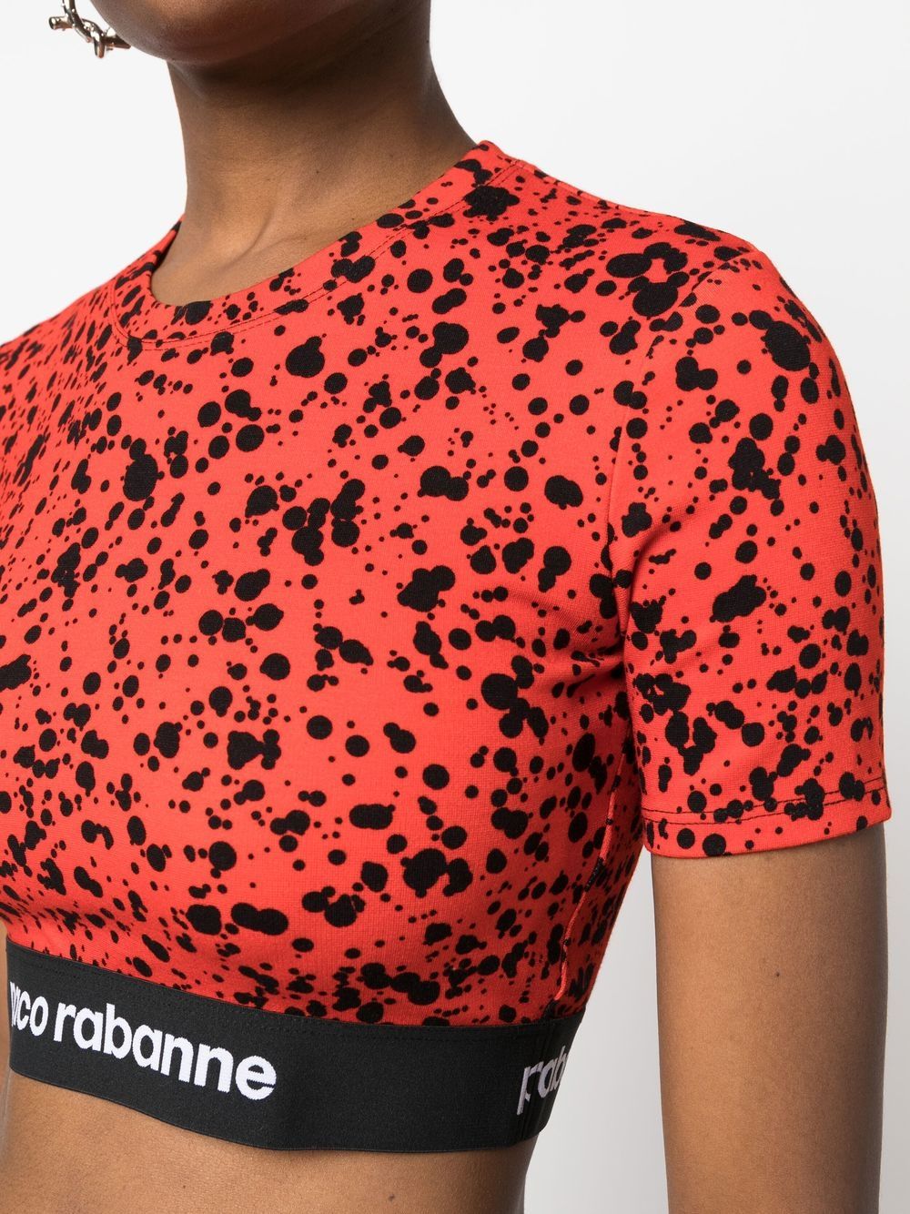 PACO RABANNE WOMEN Spotted Crop Top Red