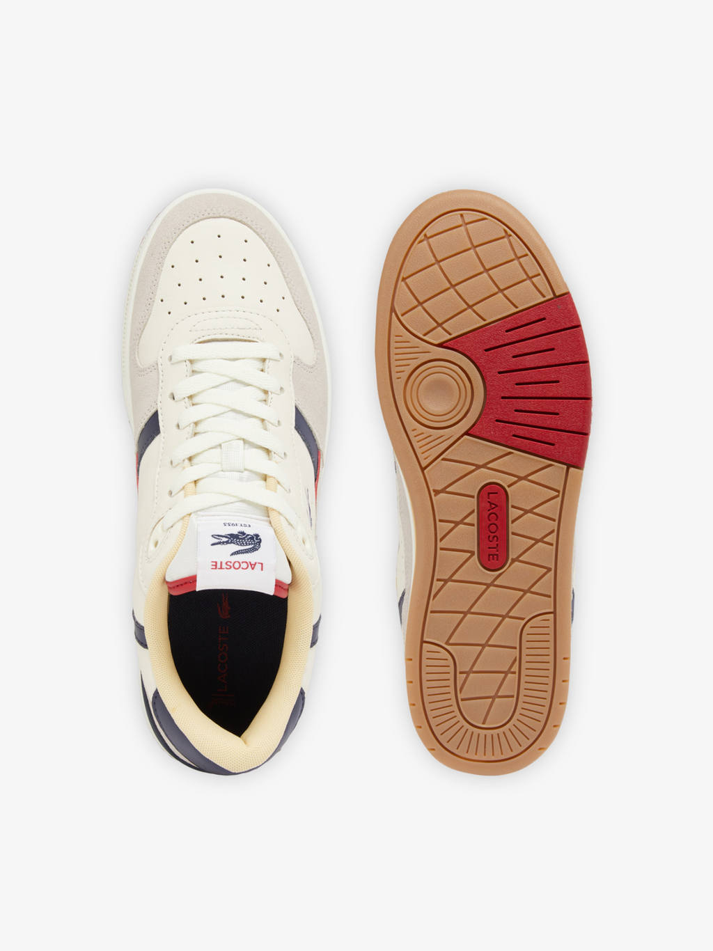 LACOSTE T-Clip Set Leather Sneakers Beige/Gum