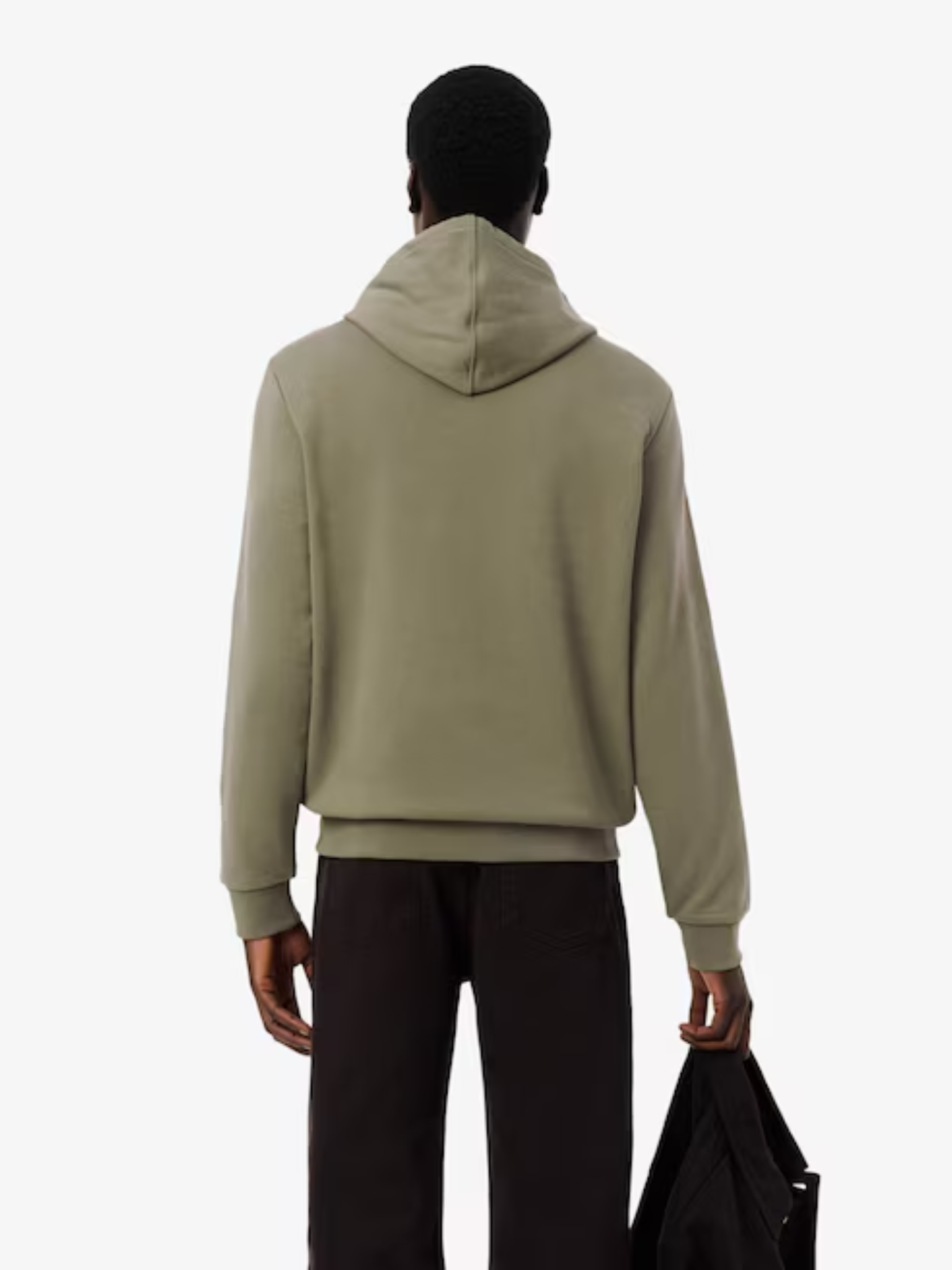 LACOSTE Logo Stripe Zipped Hoodie Khaki Green