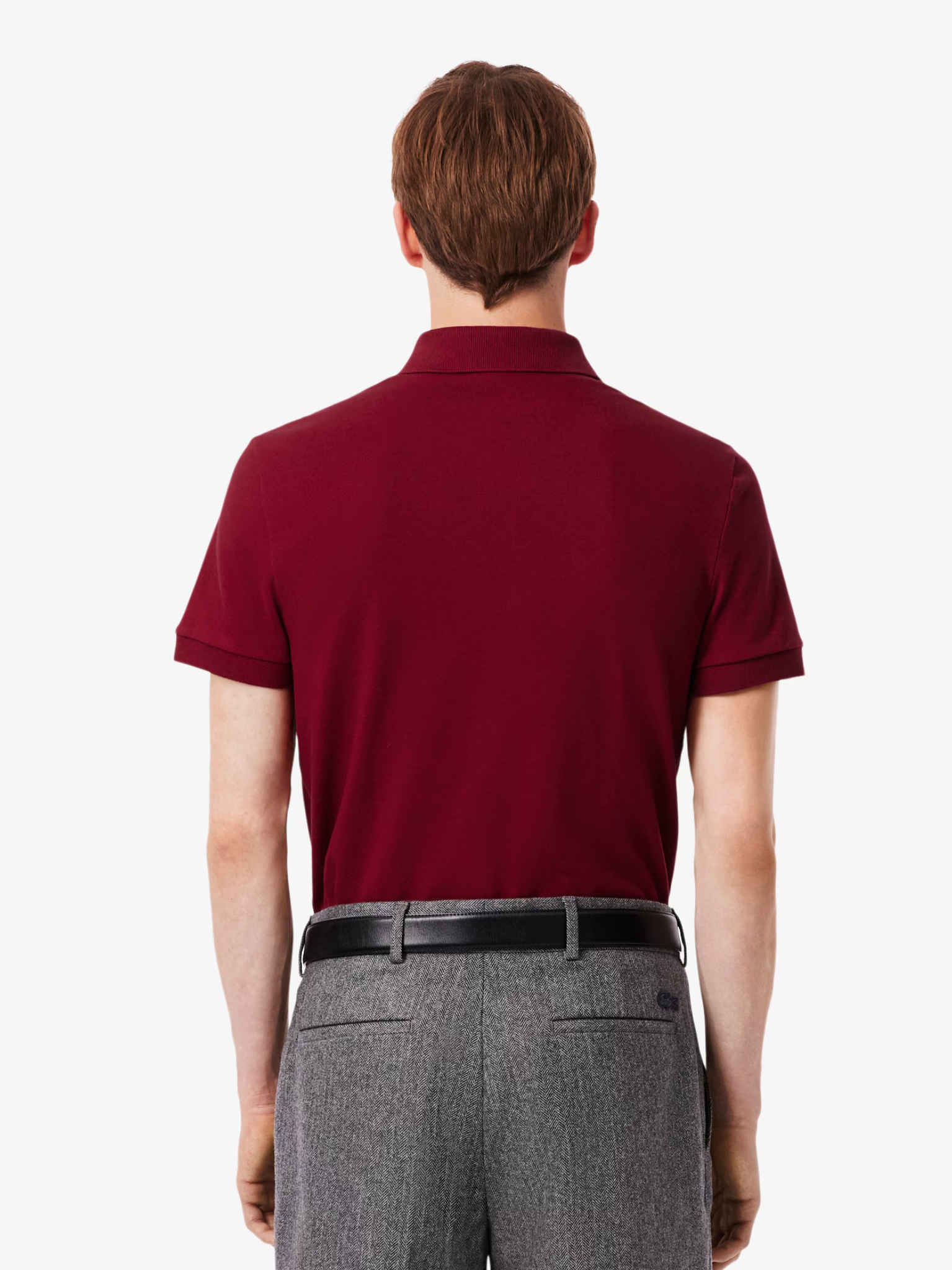 LACOSTE Regular Fit Paris Stretch Piqué Polo Shirt Bordeaux Red