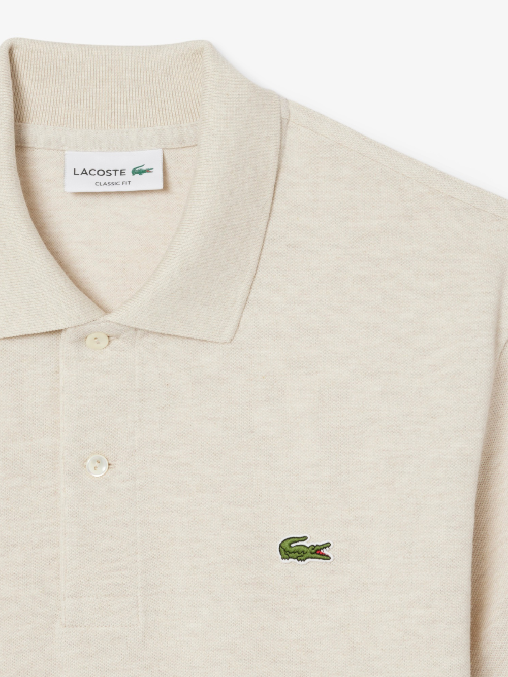 LACOSTE Classic Fit L.12.12 Marl Polo Shirt Heathered Grey