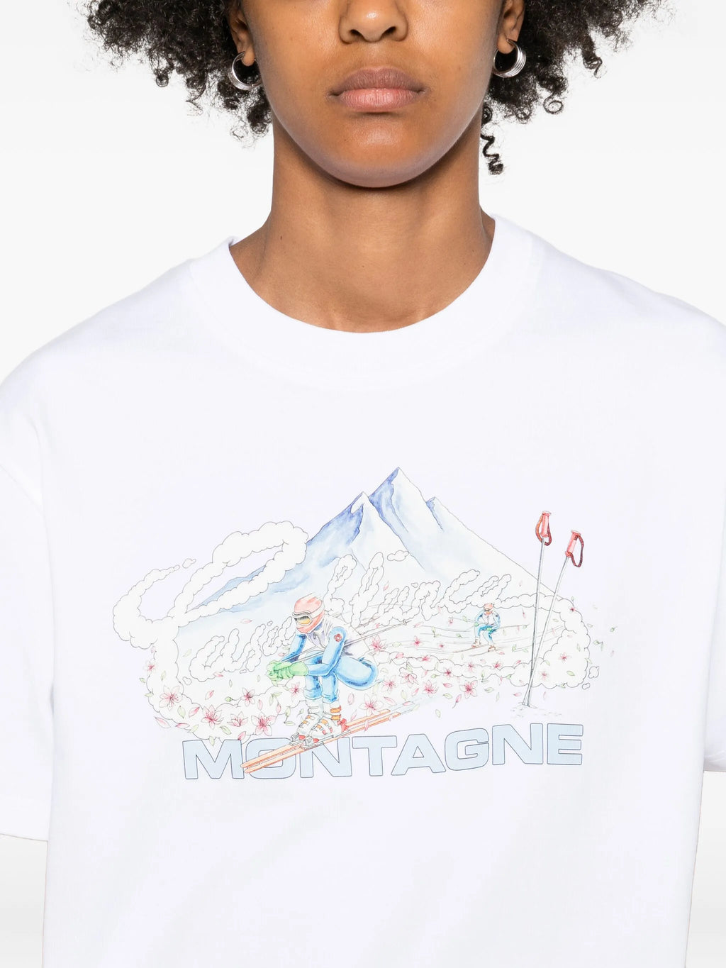 CASABLANCA WOMEN Ski Printed T-shirt White