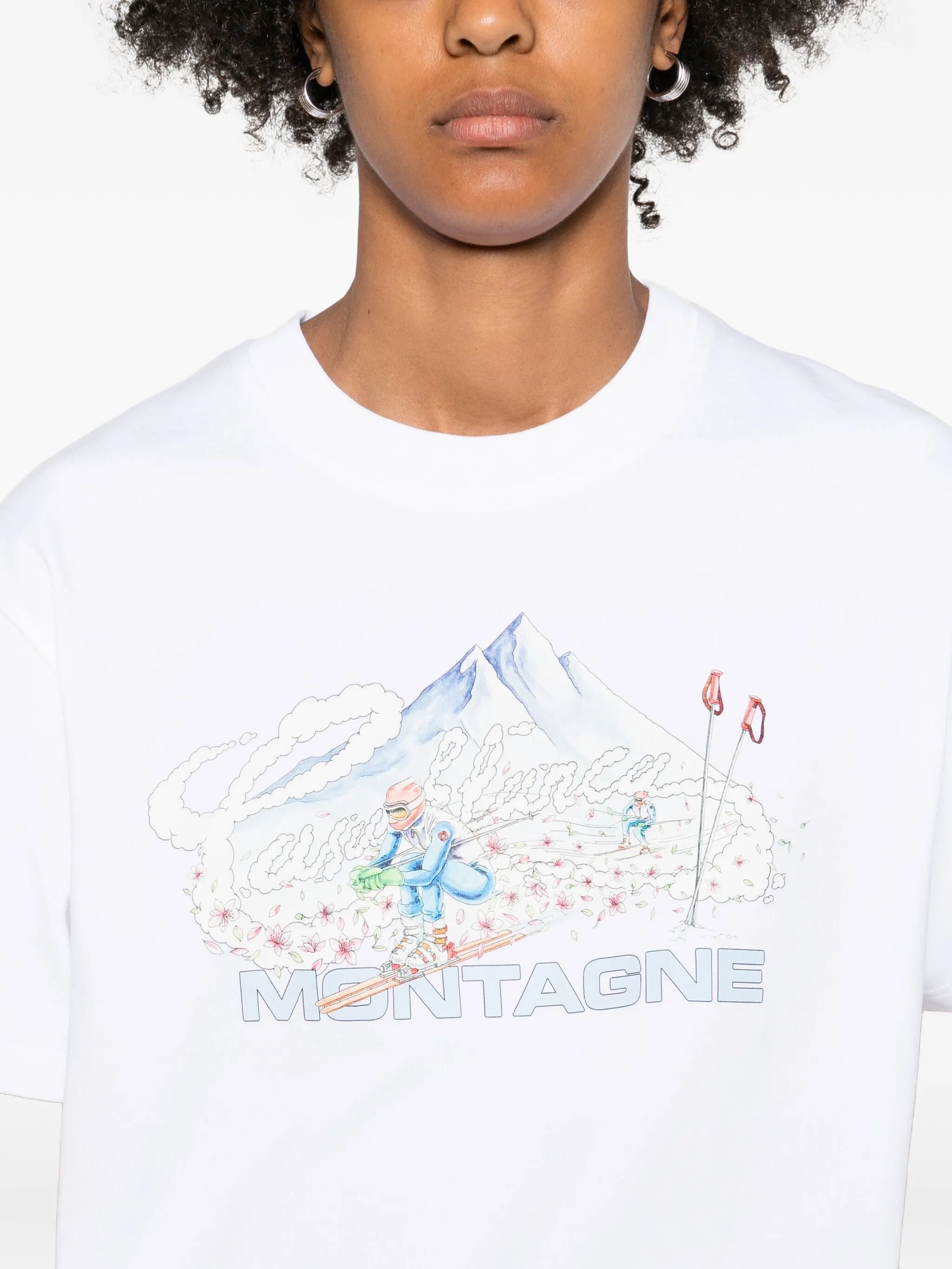 CASABLANCA WOMEN Ski Printed T-shirt White