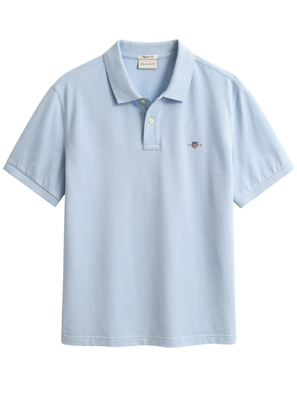 GANT Regular Fit Shield Piqué Polo Shirt Fresh Blue