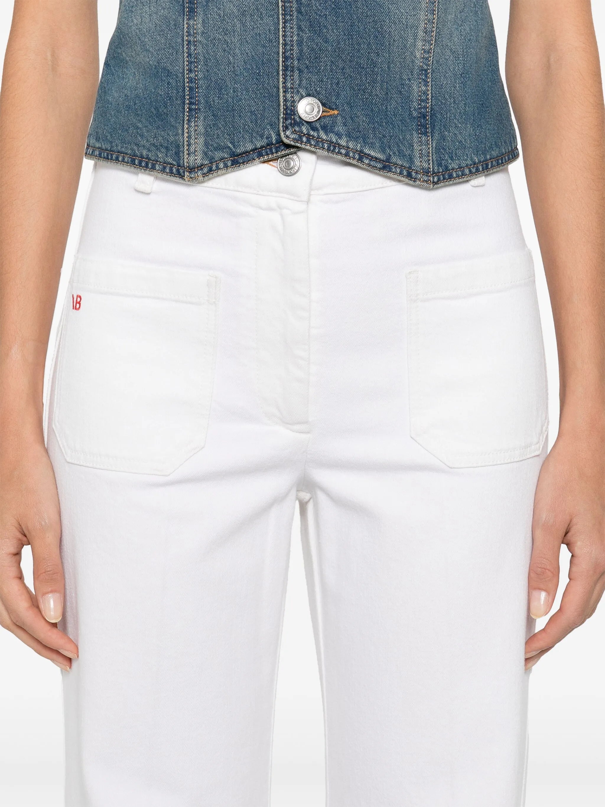 VICTORIA BECKHAM WOMEN Alina Flared Jeans Washed White