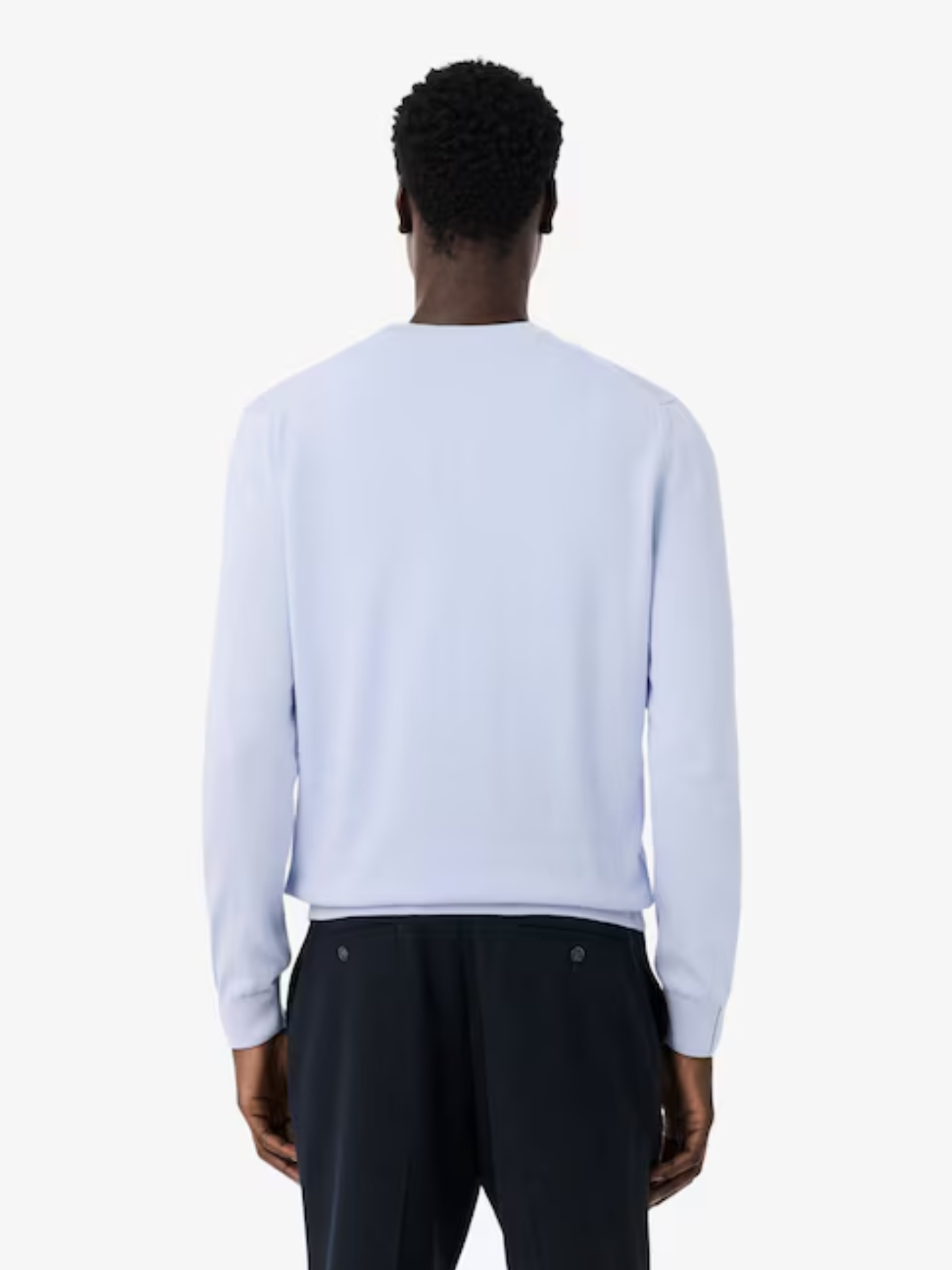 LACOSTE Monochrome Crew Neck Cotton Sweater Light Blue