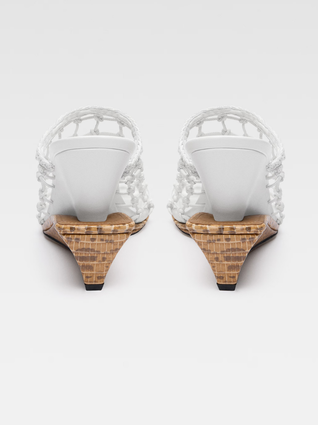 JACQUEMUS WOMEN Les Doubles Tresses Wedge Mules Off-White