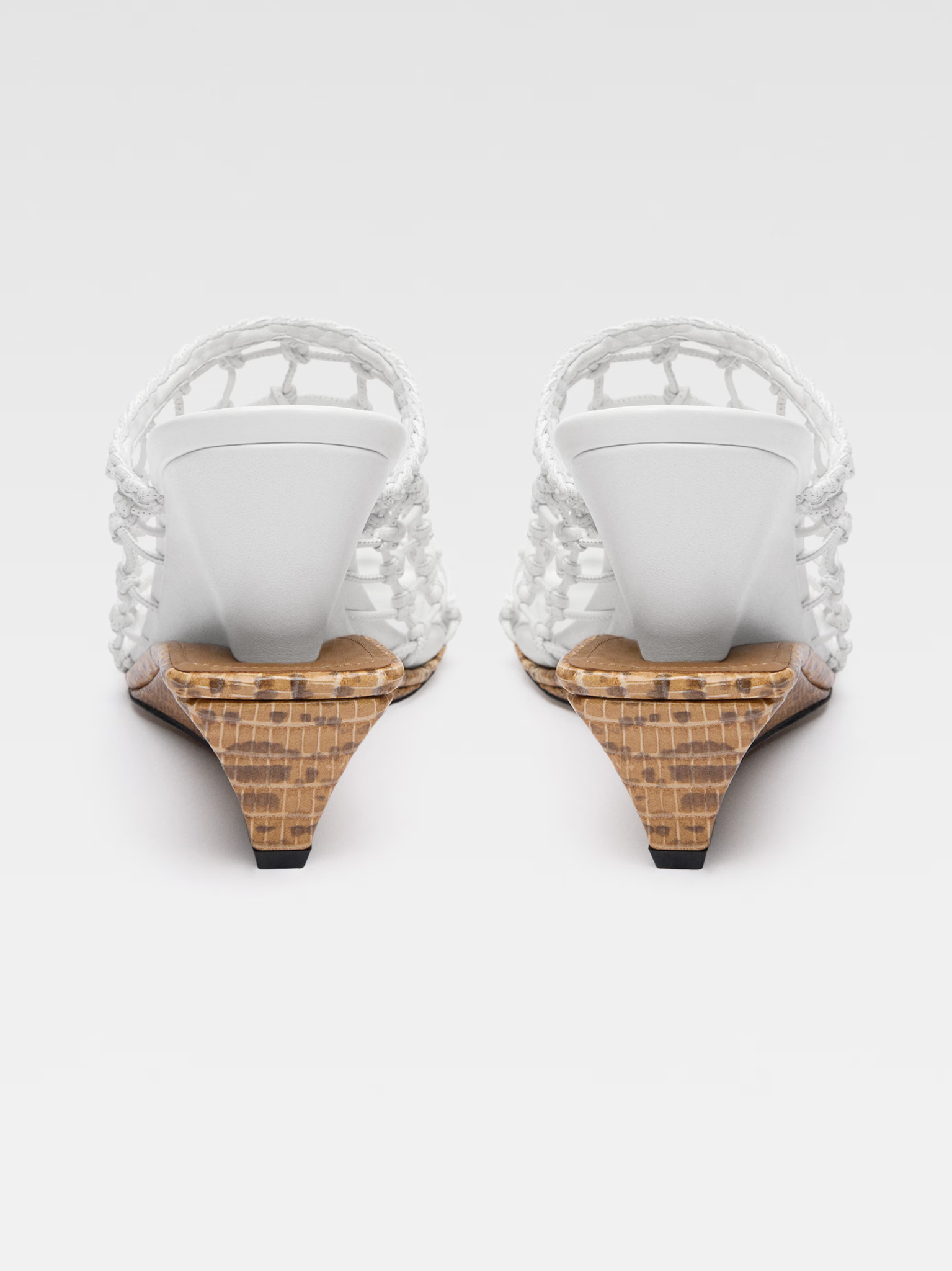 JACQUEMUS WOMEN Les Doubles Tresses Wedge Mules Off-White