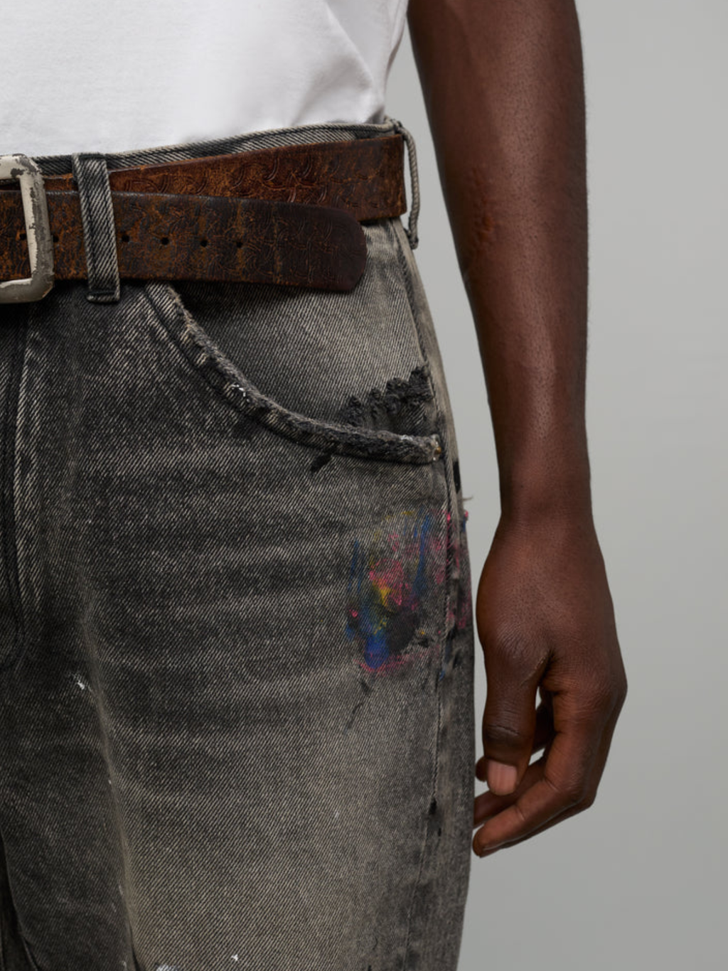 GALLERY DEPT. Zip Denim Jeans Black/Paint
