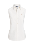 RALPH LAUREN WOMEN Cotton Oxford Sleeveless Shirt White