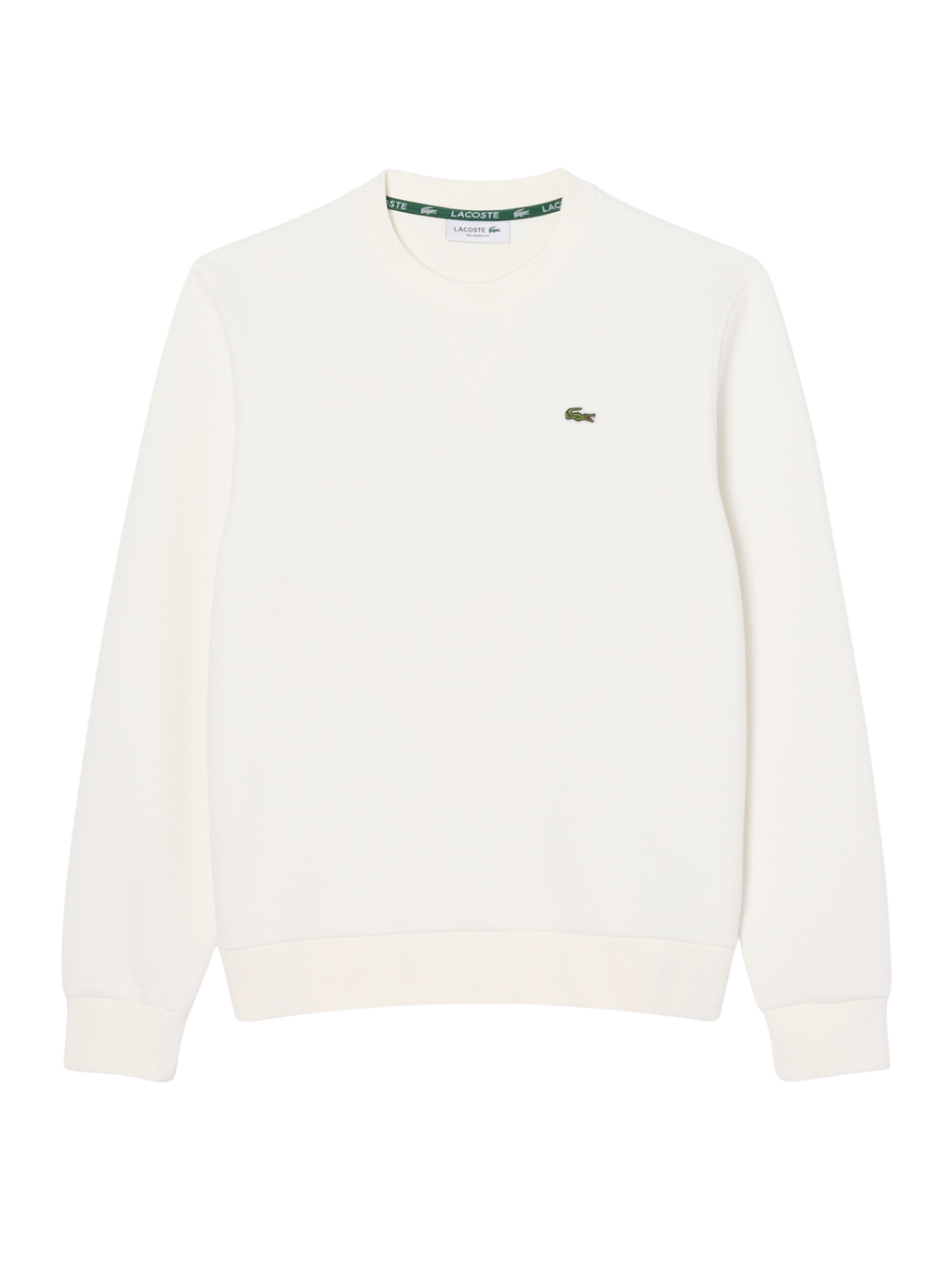 LACOSTE WOMEN Relaxed Fit Piqué Crew Neck Sweatshirt White