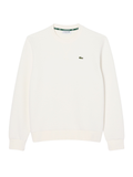 LACOSTE WOMEN Relaxed Fit Piqué Crew Neck Sweatshirt White