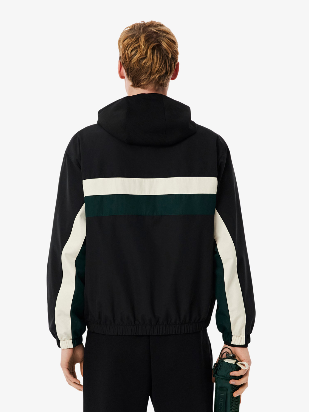 LACOSTE Colour-Block Water-Repellent Track Jacket Black