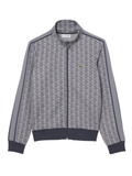LACOSTE Paris Zip-Up Jacquard Track Jacket Grey