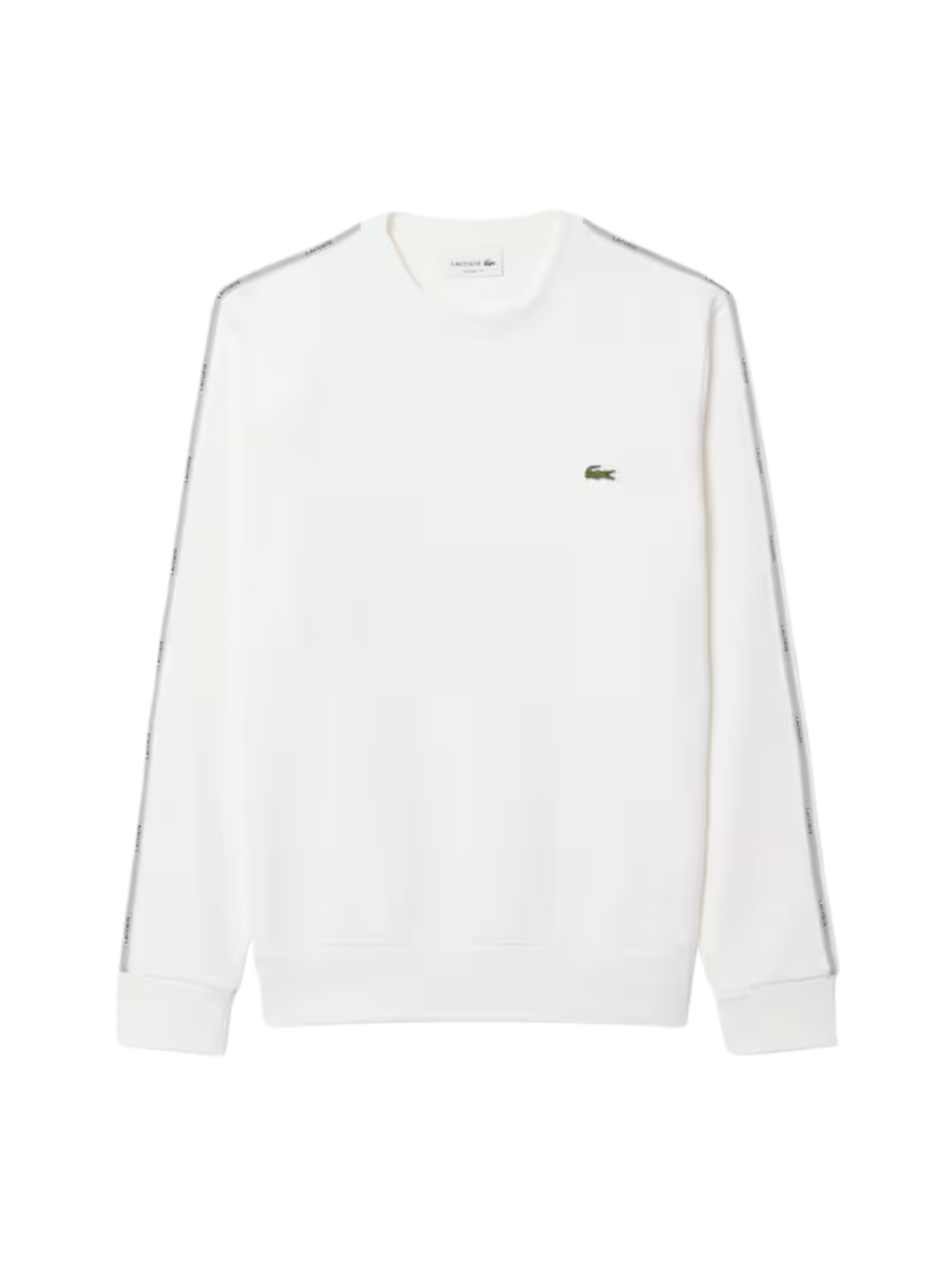 LACOSTE Stripe Band Fleece Sweatshirt White