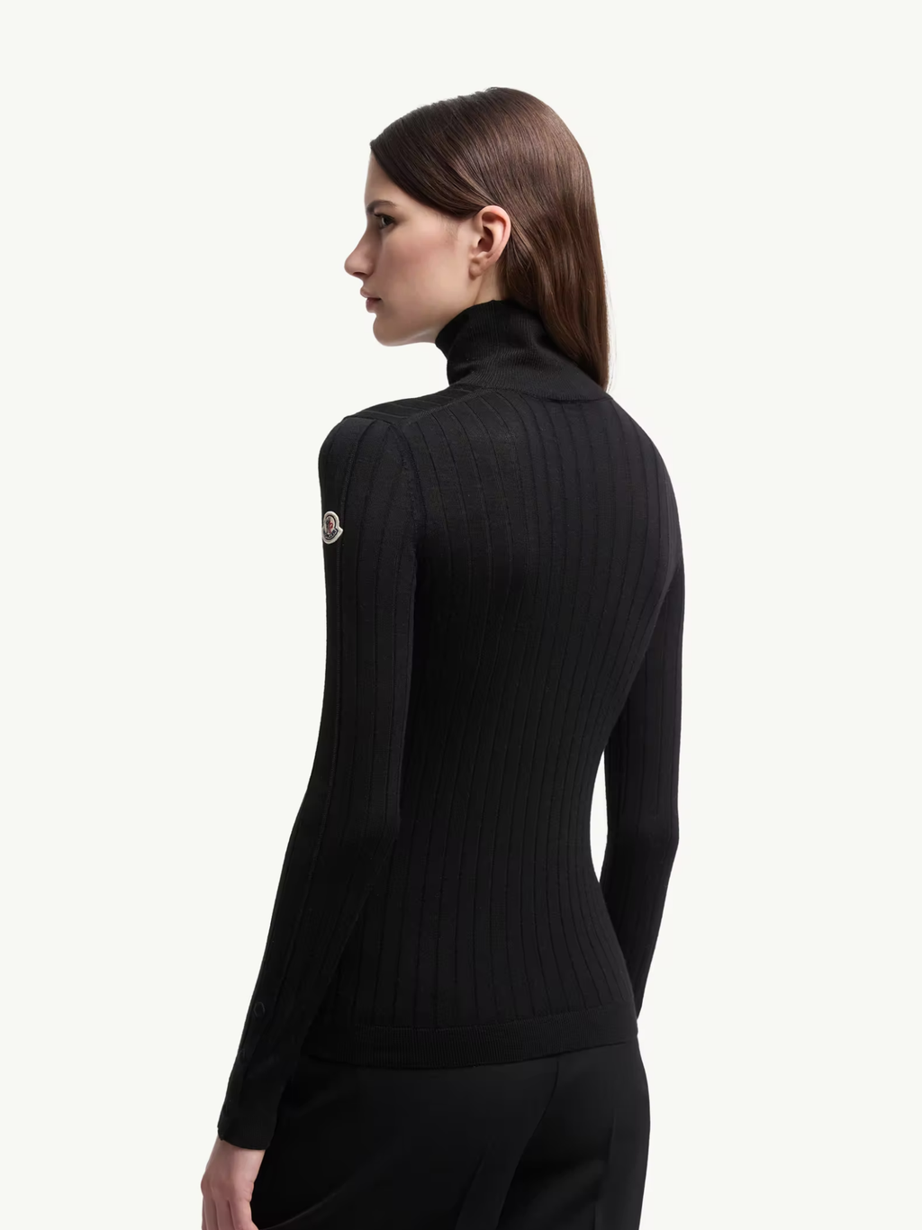 MONCLER WOMEN Wool & Cashmere Polo Neck Jumper Black