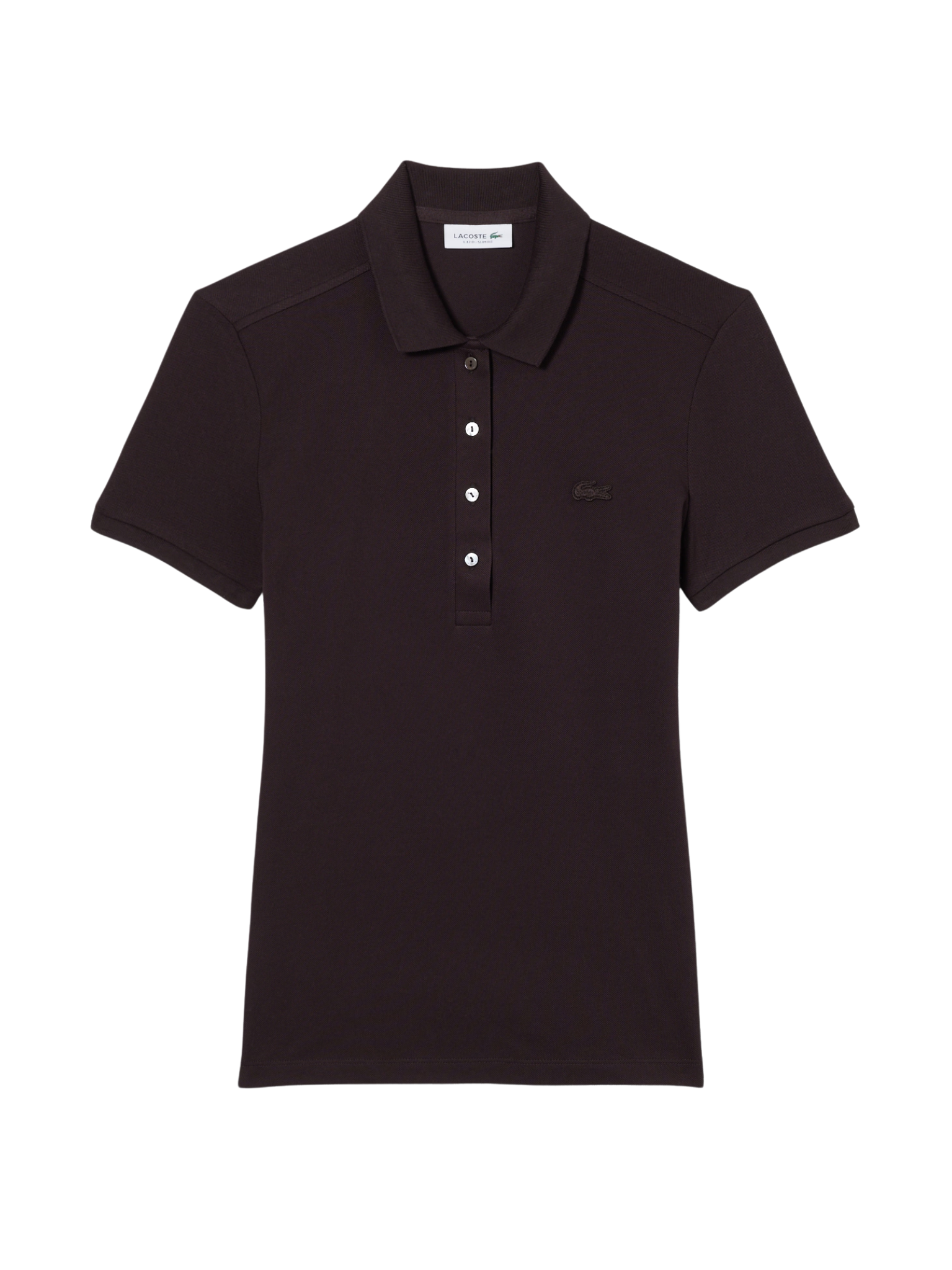 LACOSTE WOMEN L.12.D Slim Fit Stretch Piqué Polo Shirt Brown