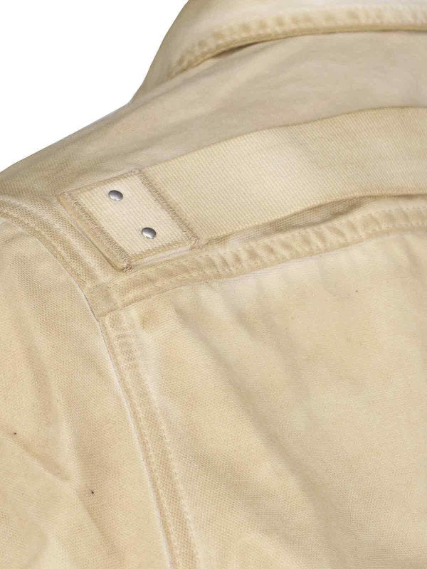 RICK OWENS DRKSHDW Woven Denim Shirt With Lace Beige