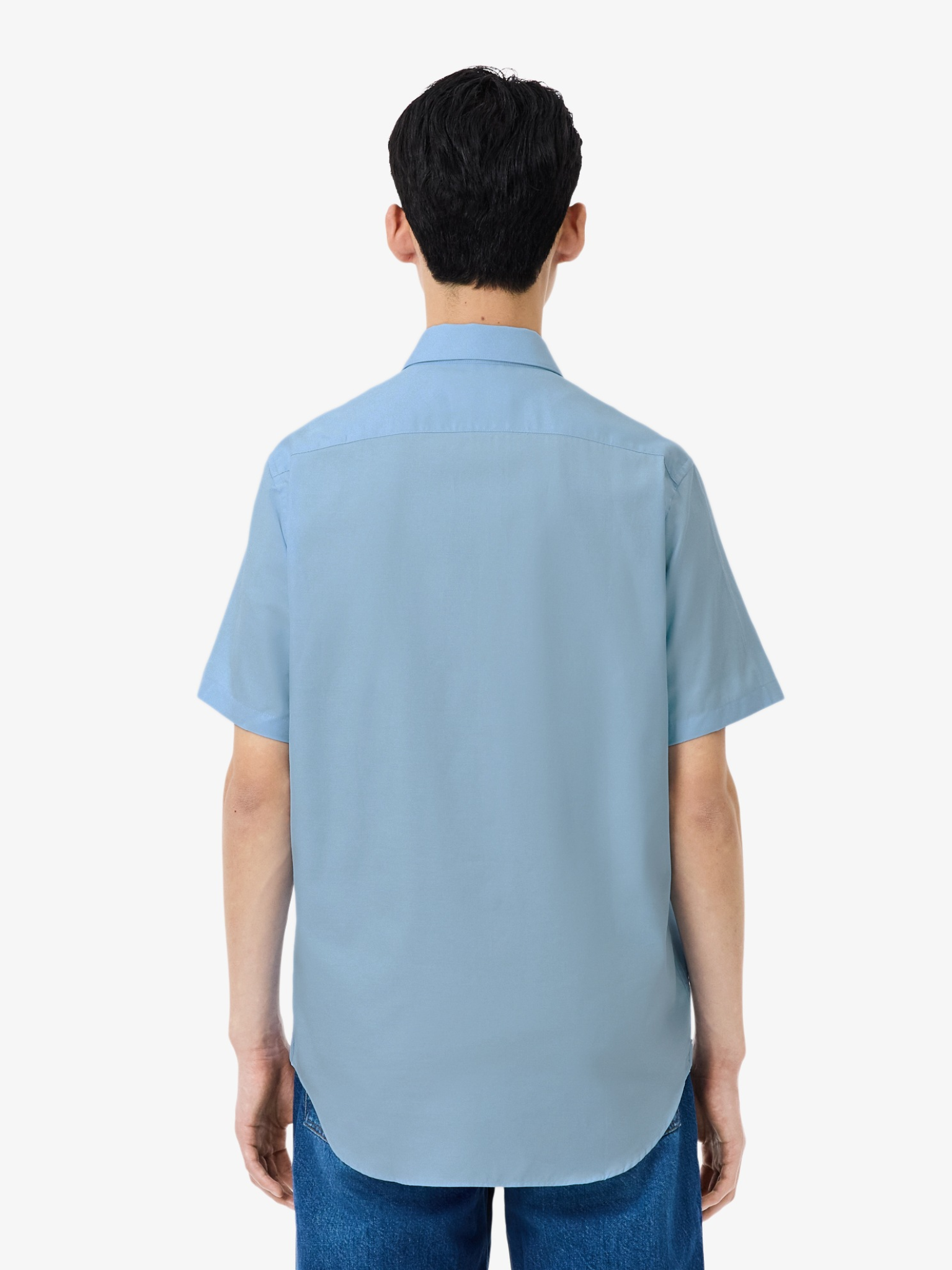 LACOSTE Regular Fit Short Sleeved Cotton Shirt Pale Blue