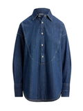 RALPH LAUREN WOMEN Denim Tuxedo Shirt Linden Wash