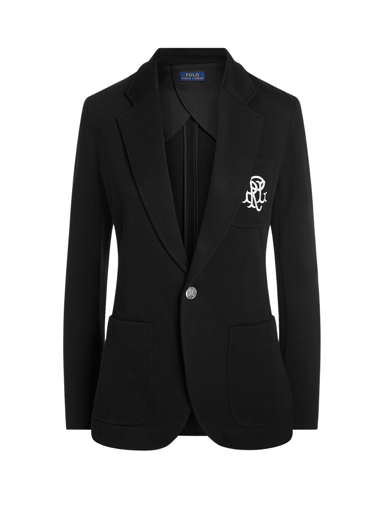 RALPH LAUREN WOMEN Double-Knit Jacquard Blazer Black