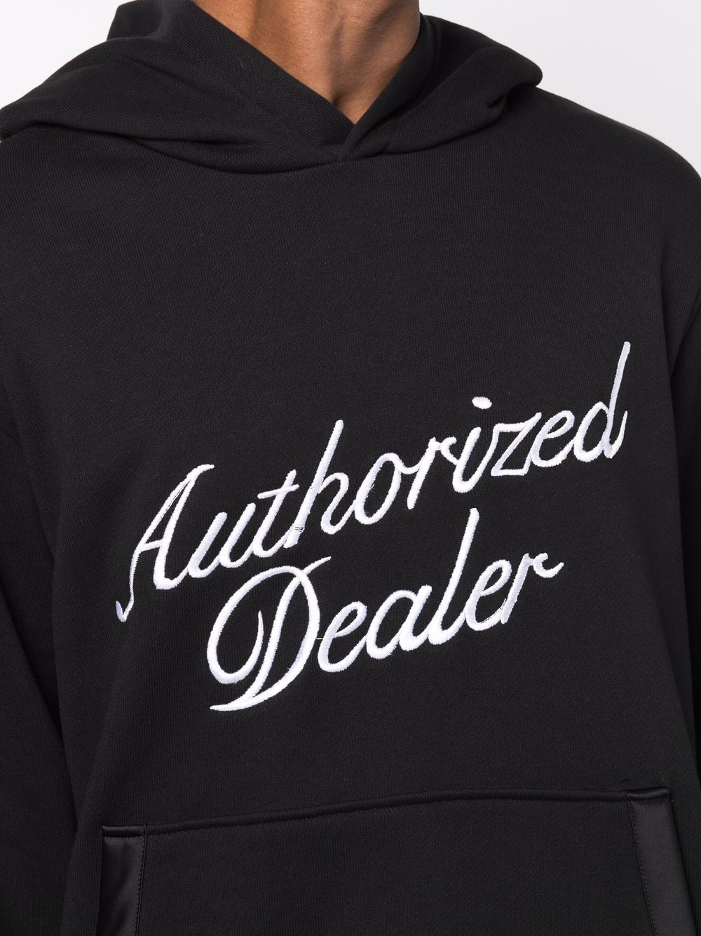 JUST DON Authorized Dealer Slogan Embroidered Hoodie Black