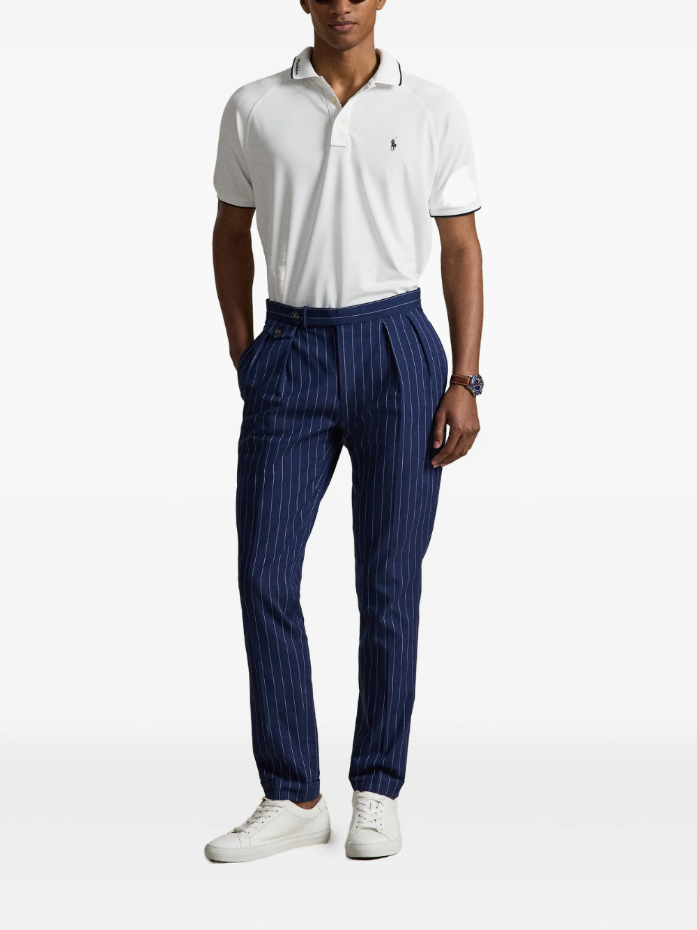 RALPH LAUREN Wimbledon Custom Slim Fit Polo Shirt Ceramic White