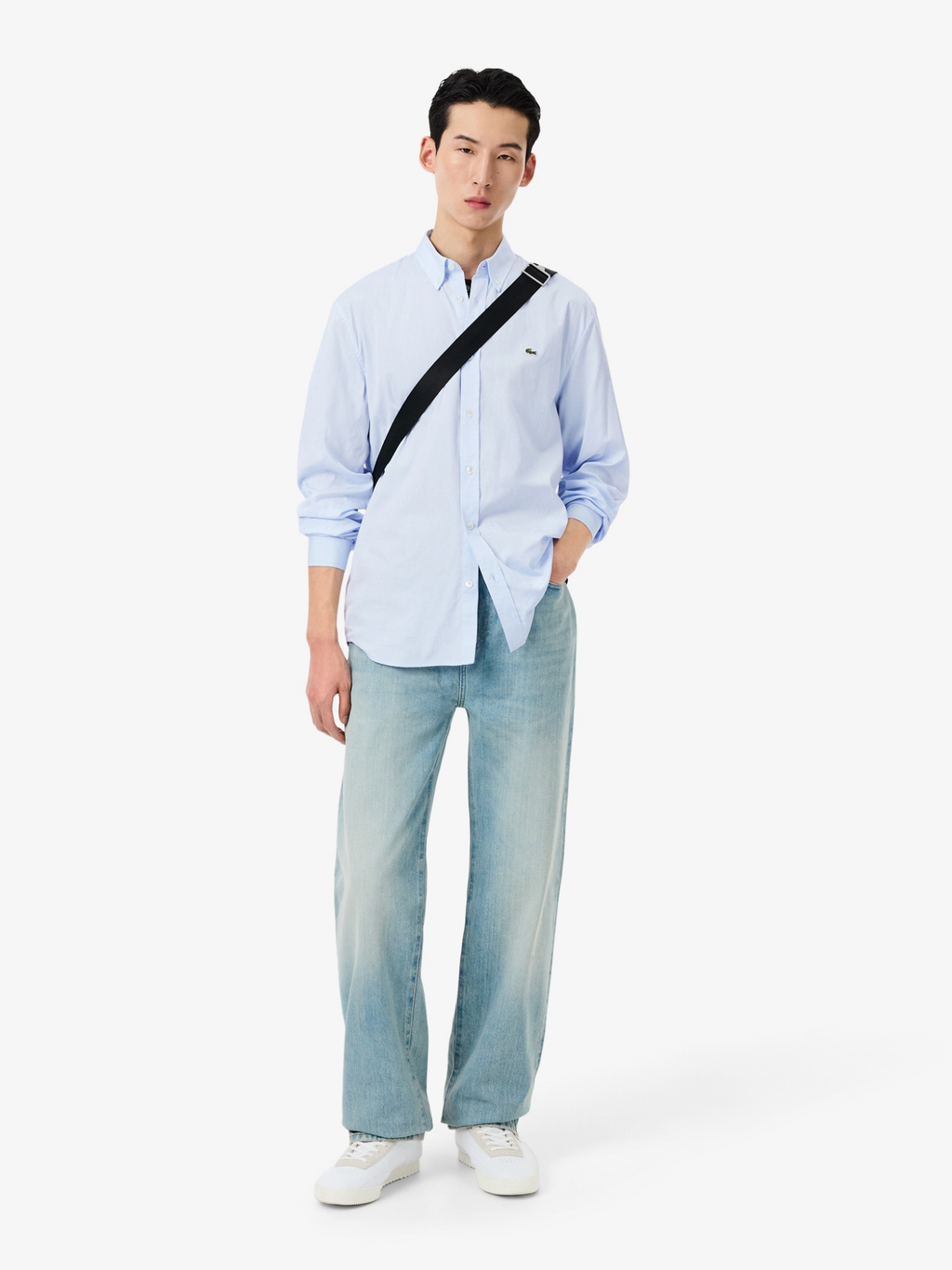 LACOSTE Regular Fit Cotton Shirt Pale Blue