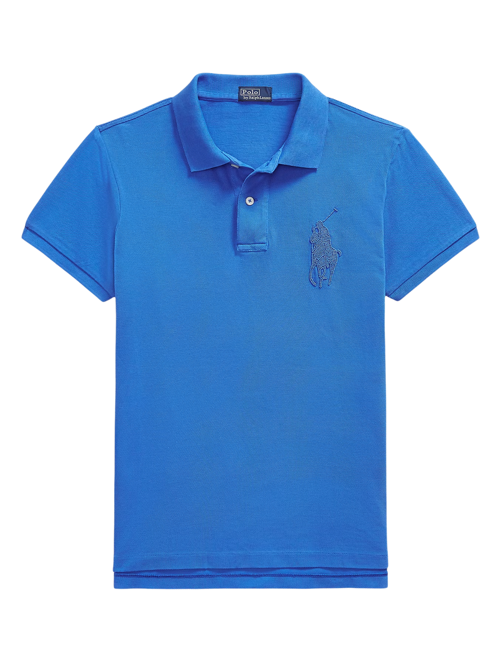RALPH LAUREN WOMEN Beaded Big Pony Polo Shirt Gala Blue