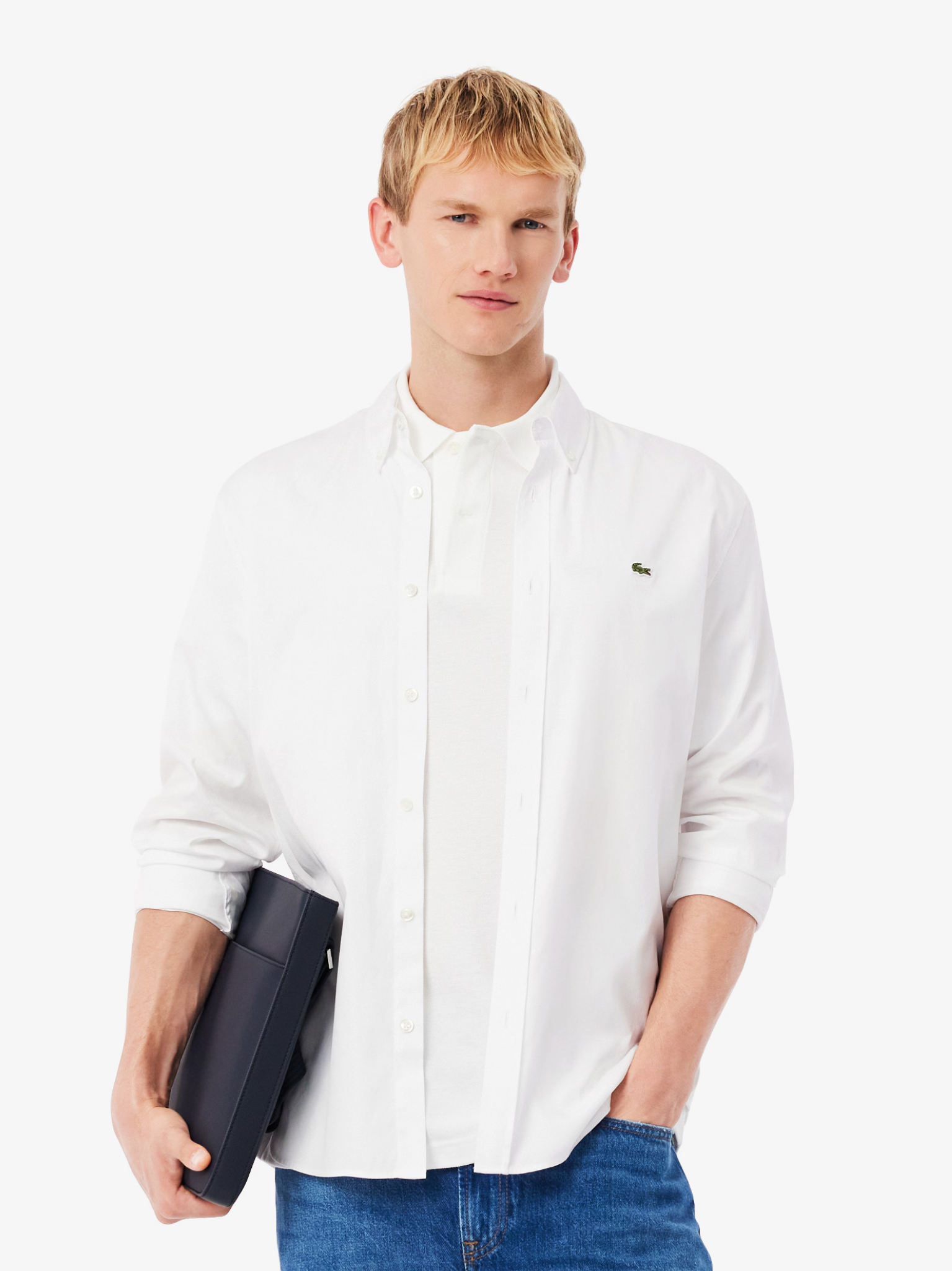 LACOSTE Regular Fit Cotton Shirt White
