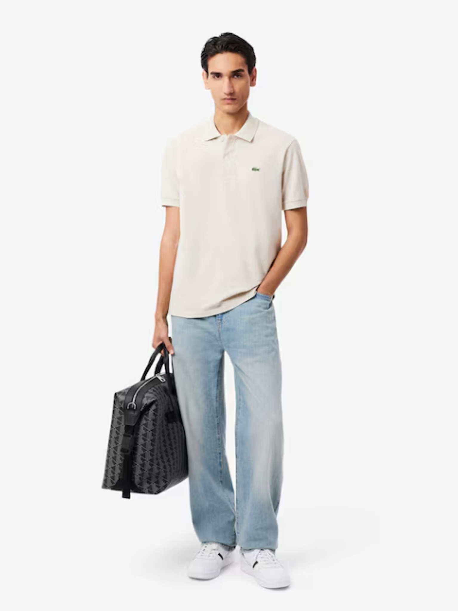 LACOSTE T-Clip Set Leather Sneakers White/Dark Green