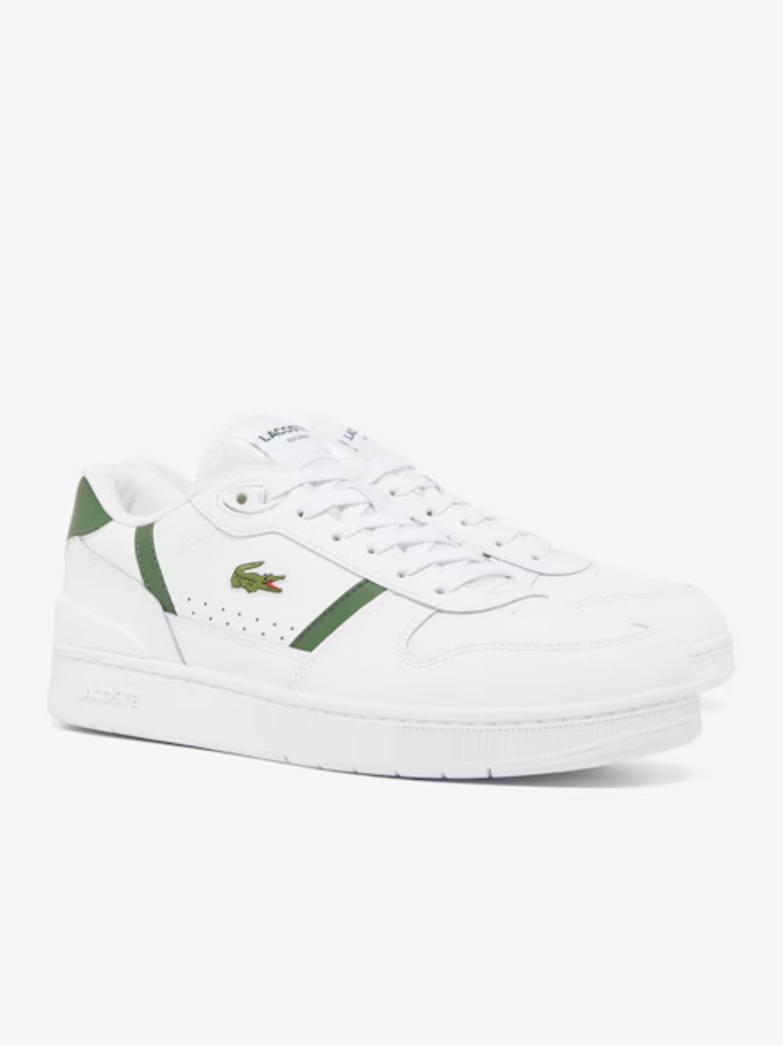 LACOSTE T-Clip Set Leather Sneakers White/Dark Green