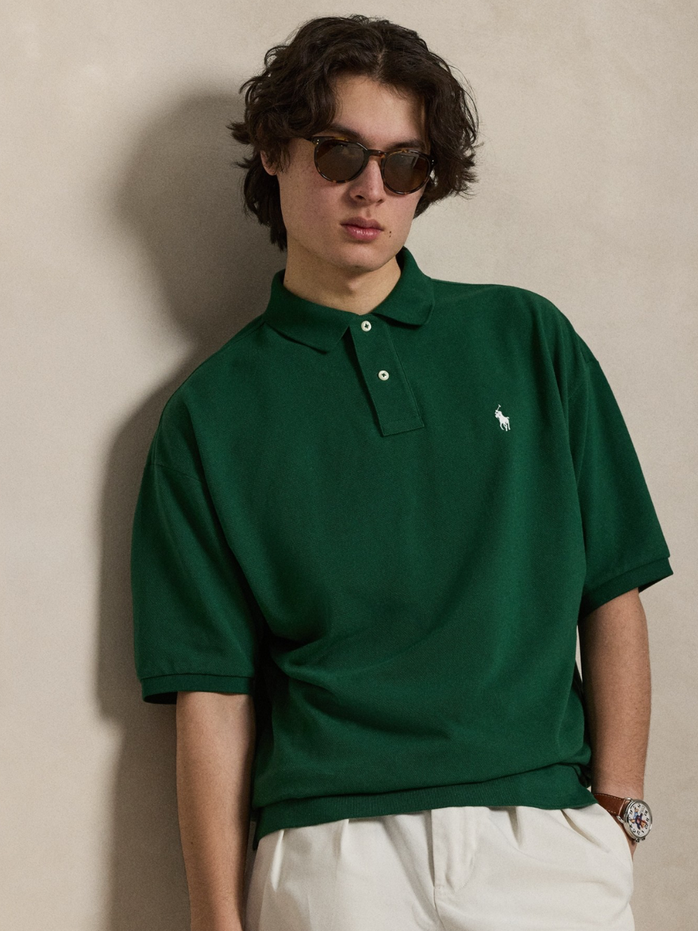 RALPH LAUREN Relaxed Fit Mesh Polo Shirt New Forest