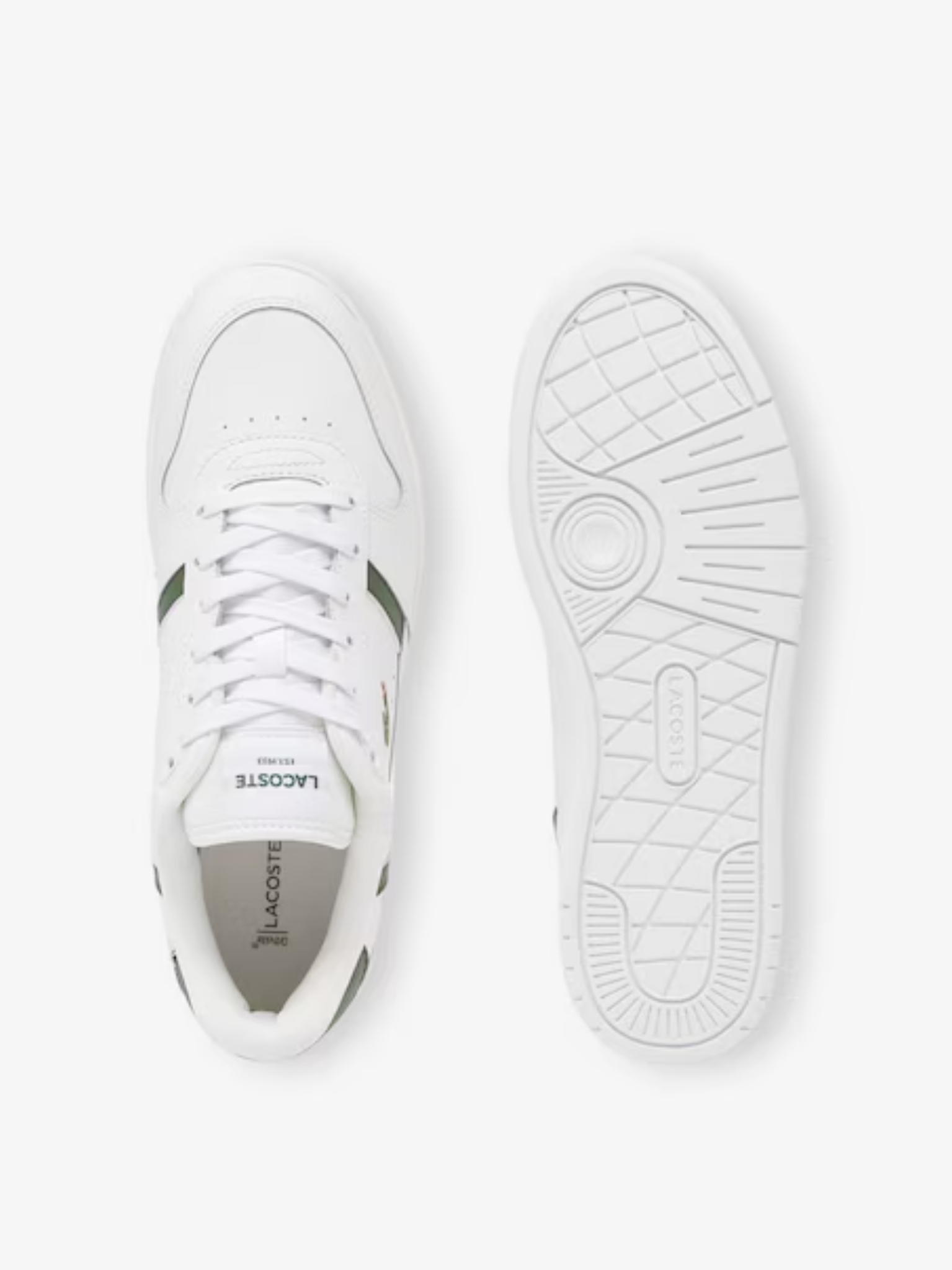 LACOSTE T-Clip Set Leather Sneakers White/Dark Green