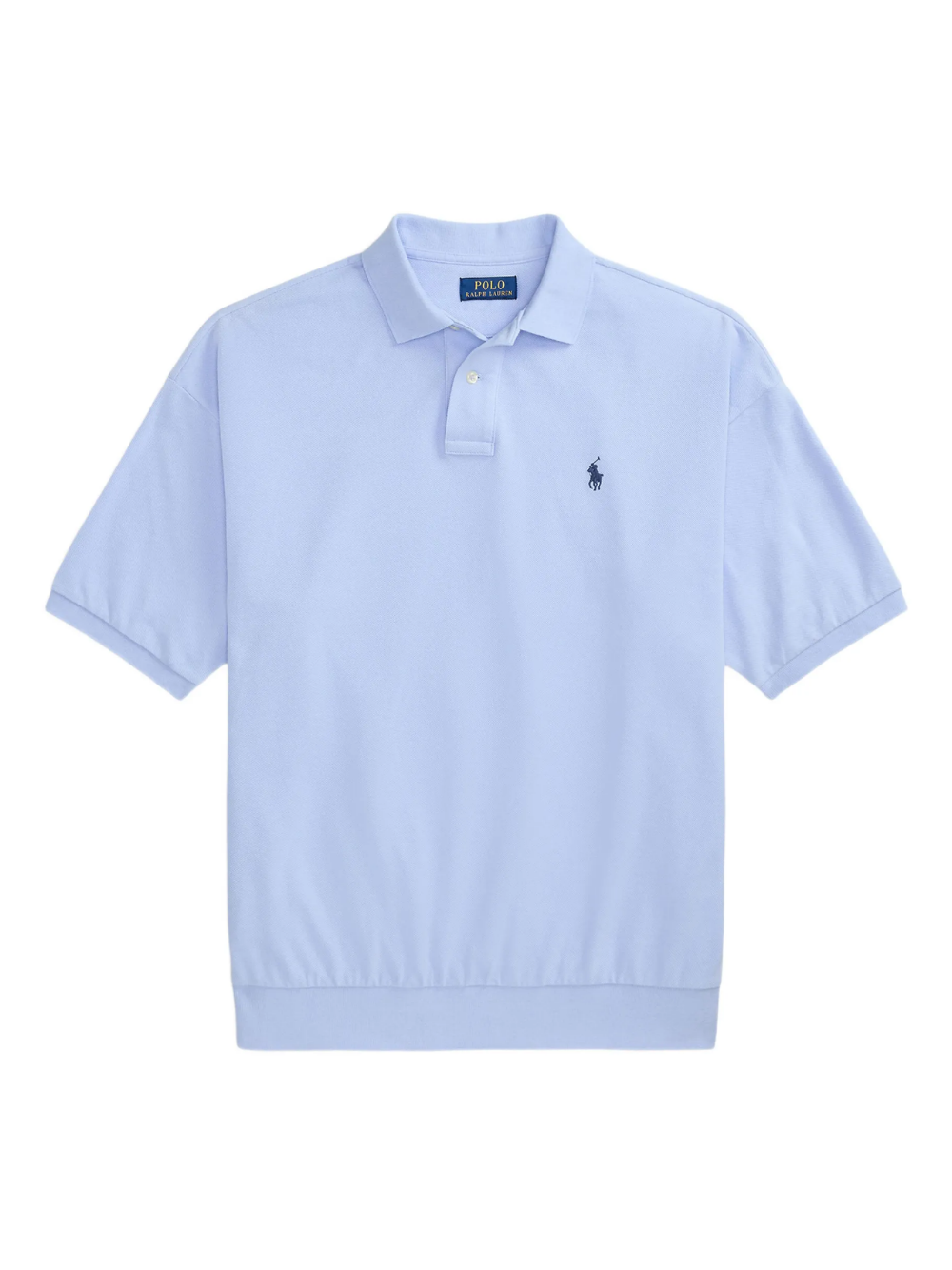 RALPH LAUREN Relaxed Fit Mesh Polo Shirt Pebble Blue