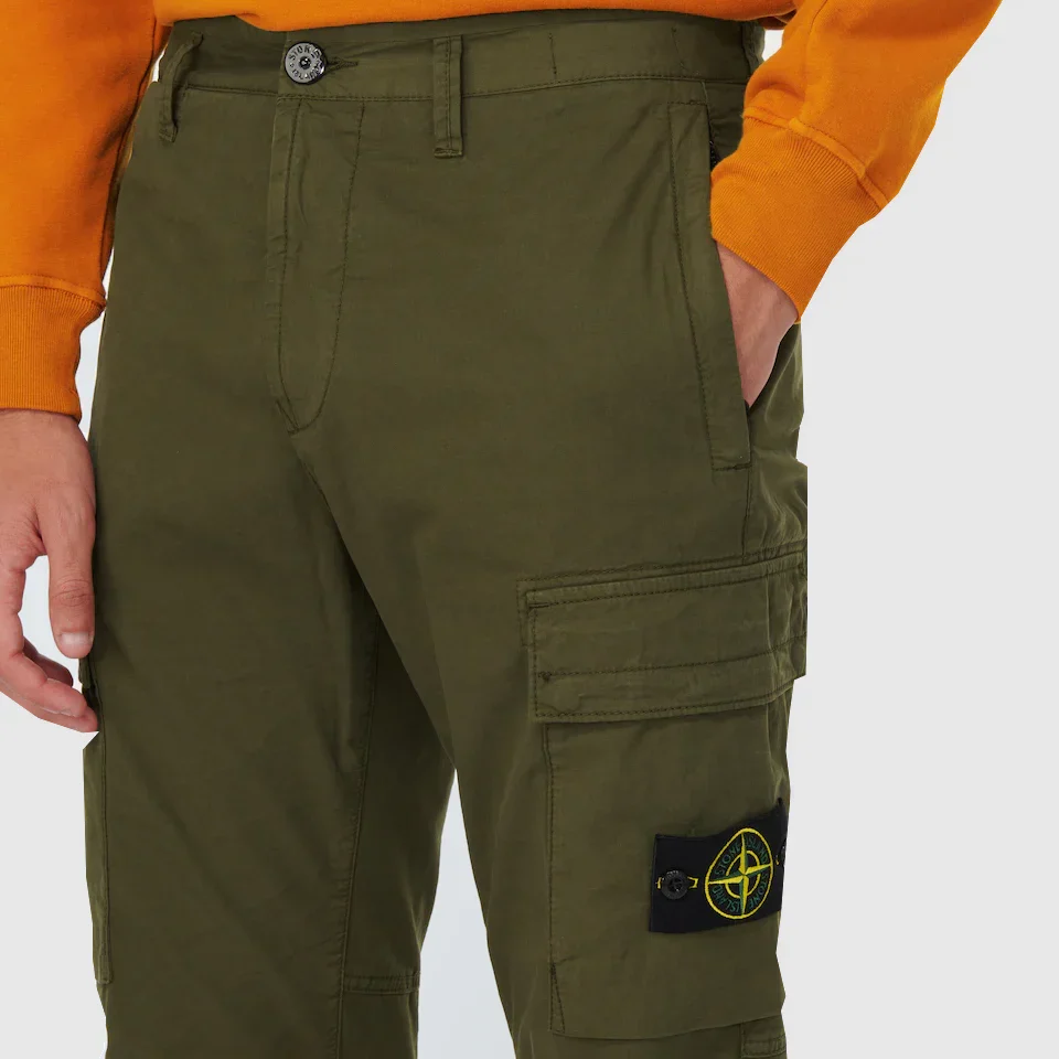 Stone Island Skinny Fit Cargo Pants Olive