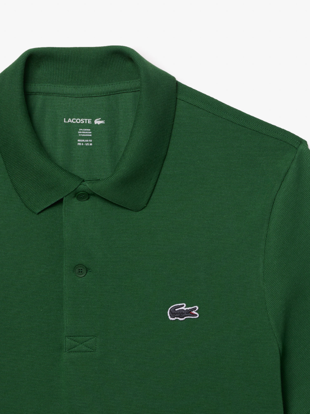 LACOSTE Regular Fit Cotton Polyester Blend Polo Shirt Green