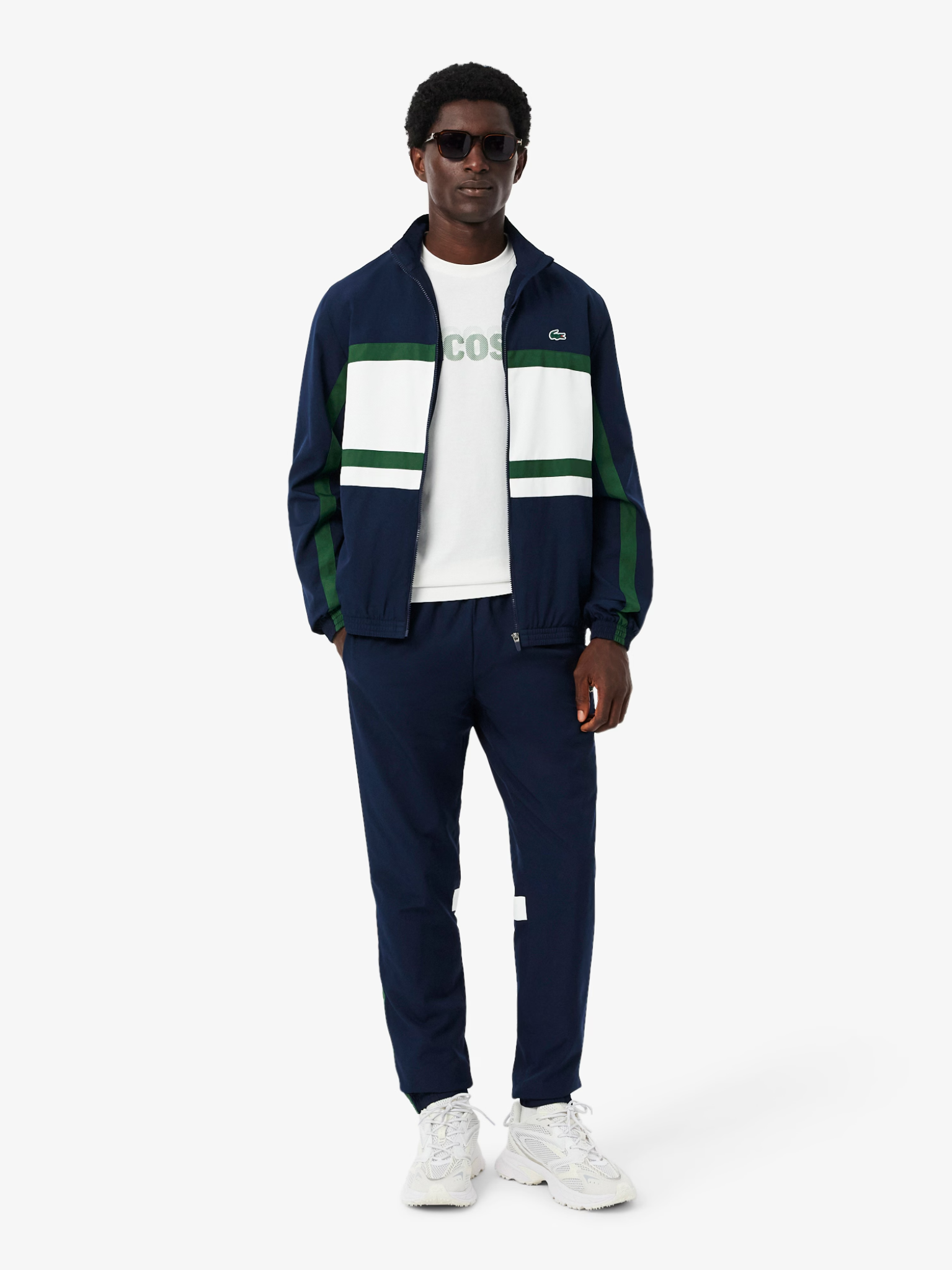 LACOSTE Sport Printed Tracksuit Navy/White