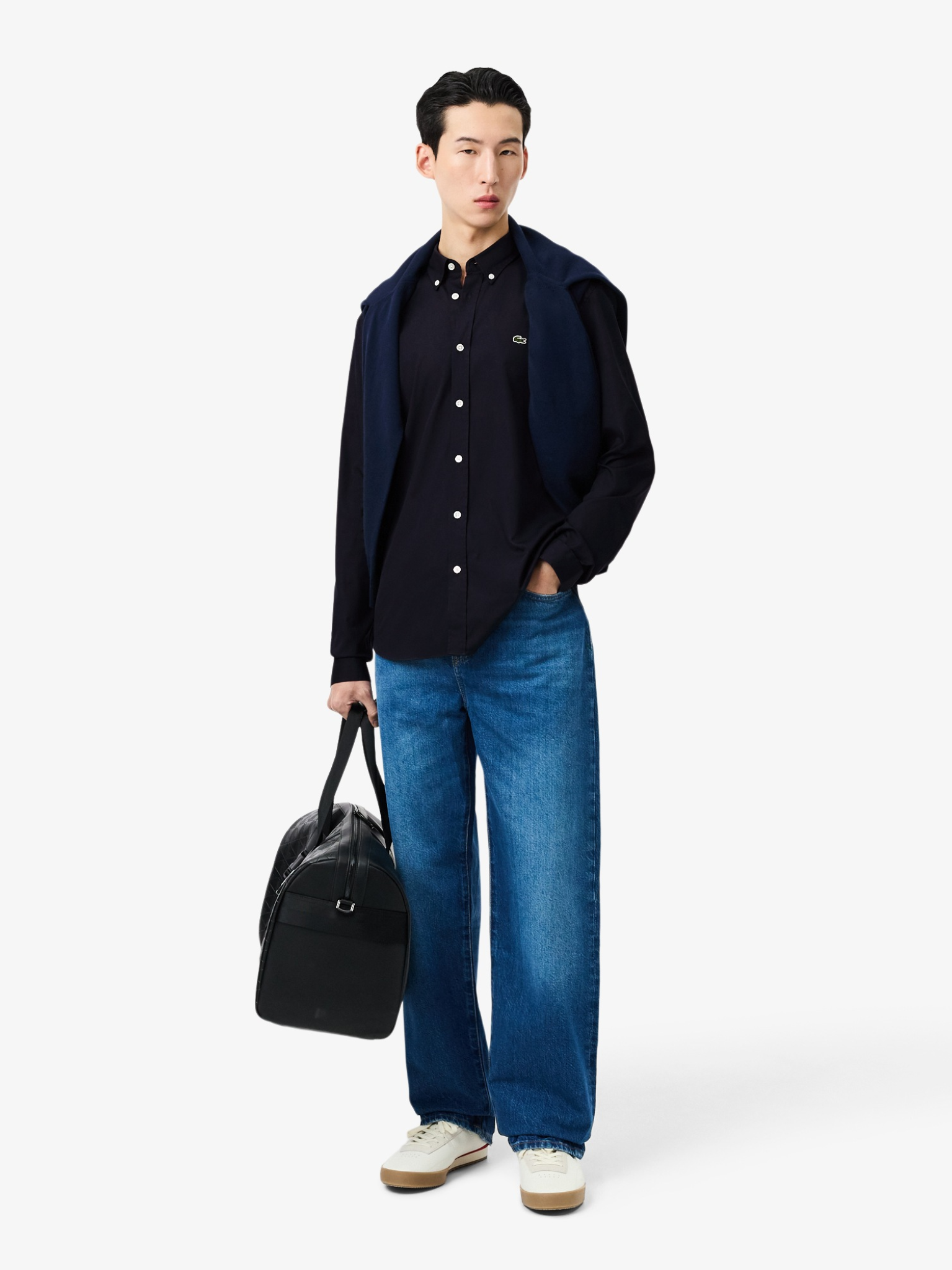 LACOSTE Regular Fit Cotton Shirt Navy Blue