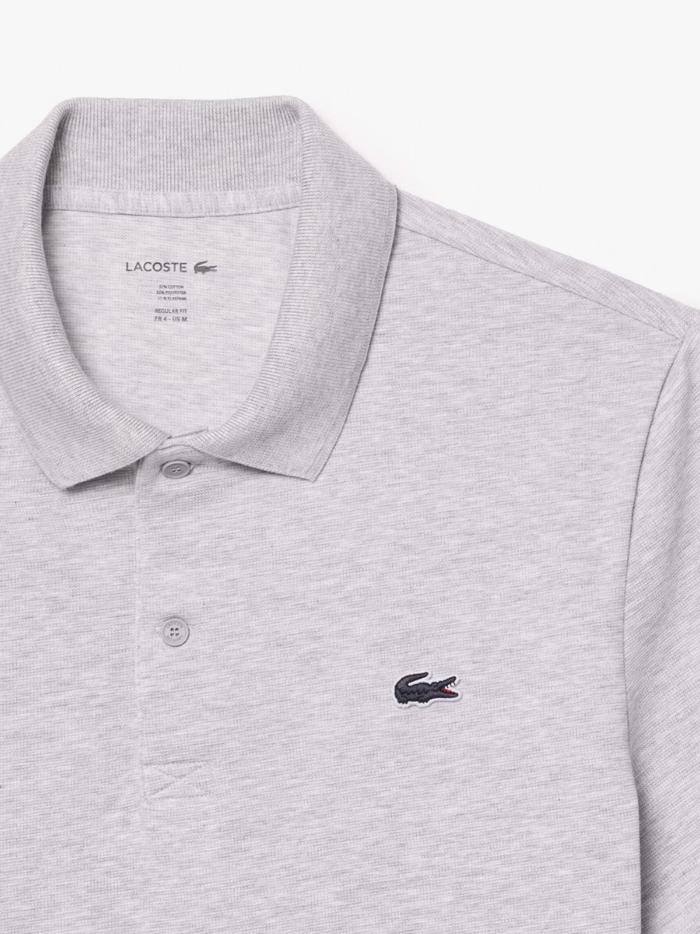 LACOSTE Regular Fit Cotton Blend Polo Shirt Grey